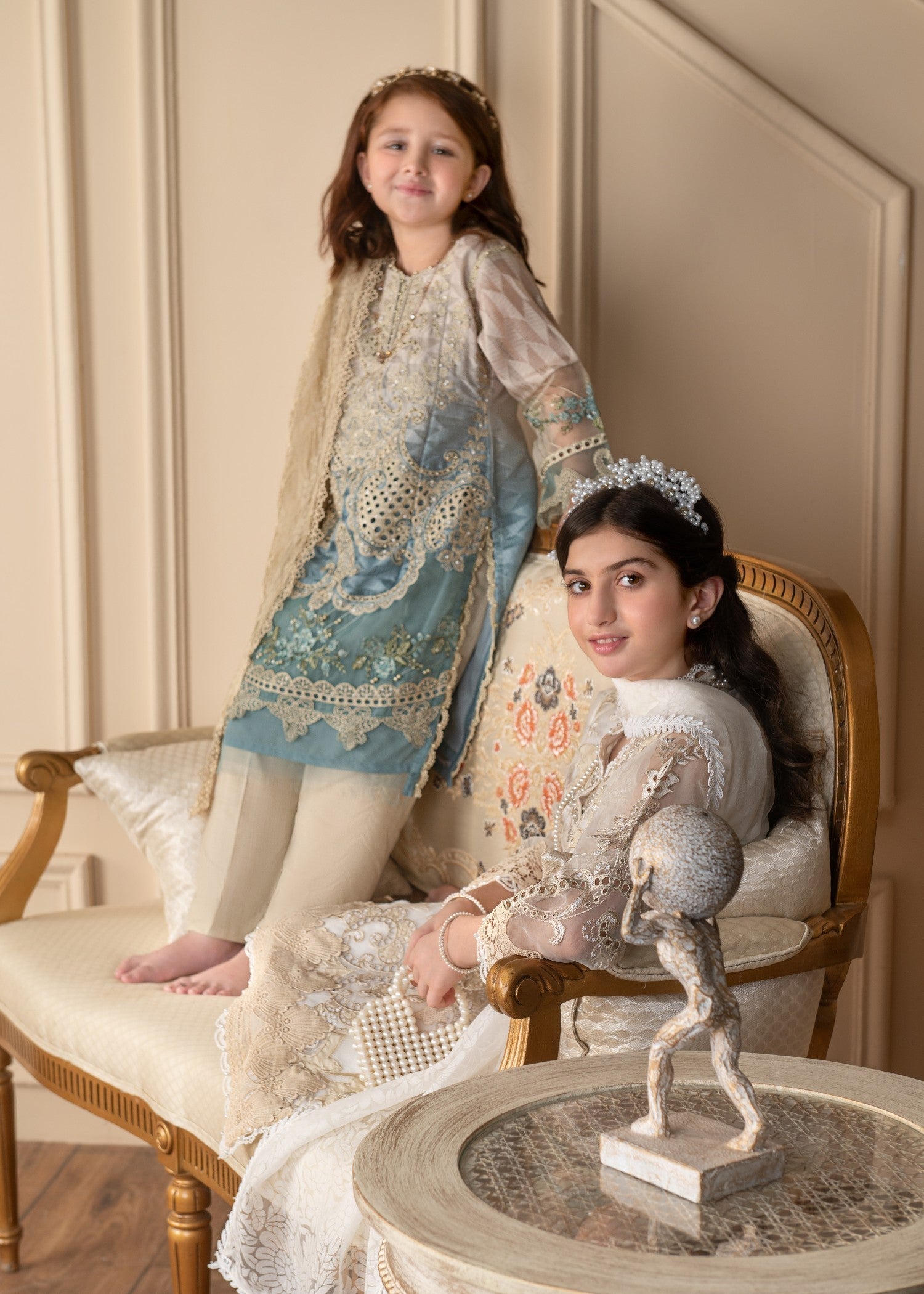 khaddi net Kurta Set in Multi