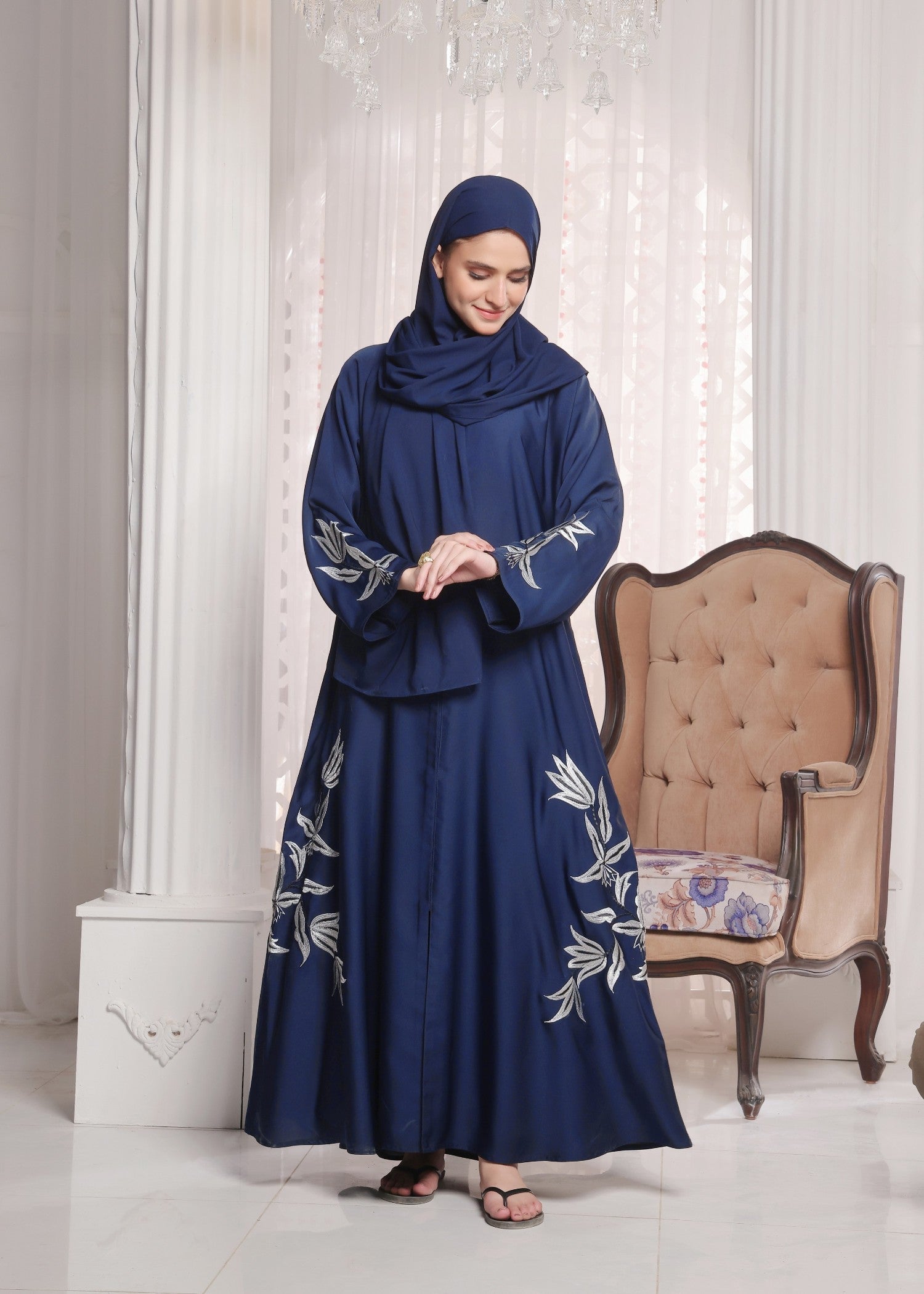 nidha Abaya in Dark blue