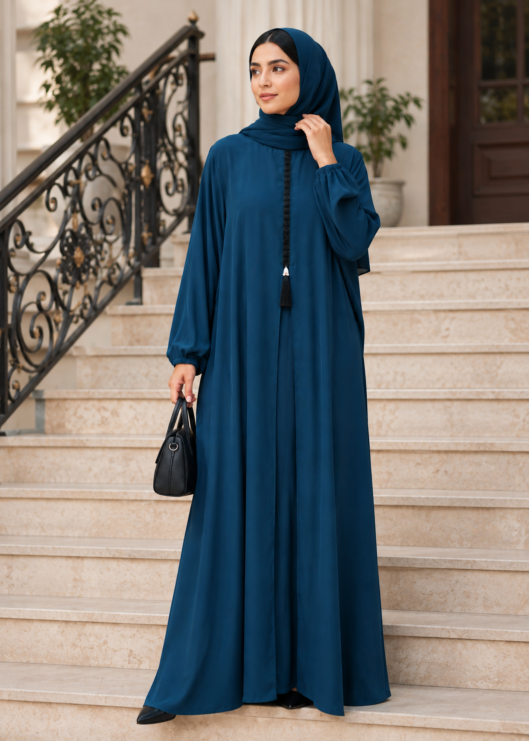 nidha Abaya in Steel blue