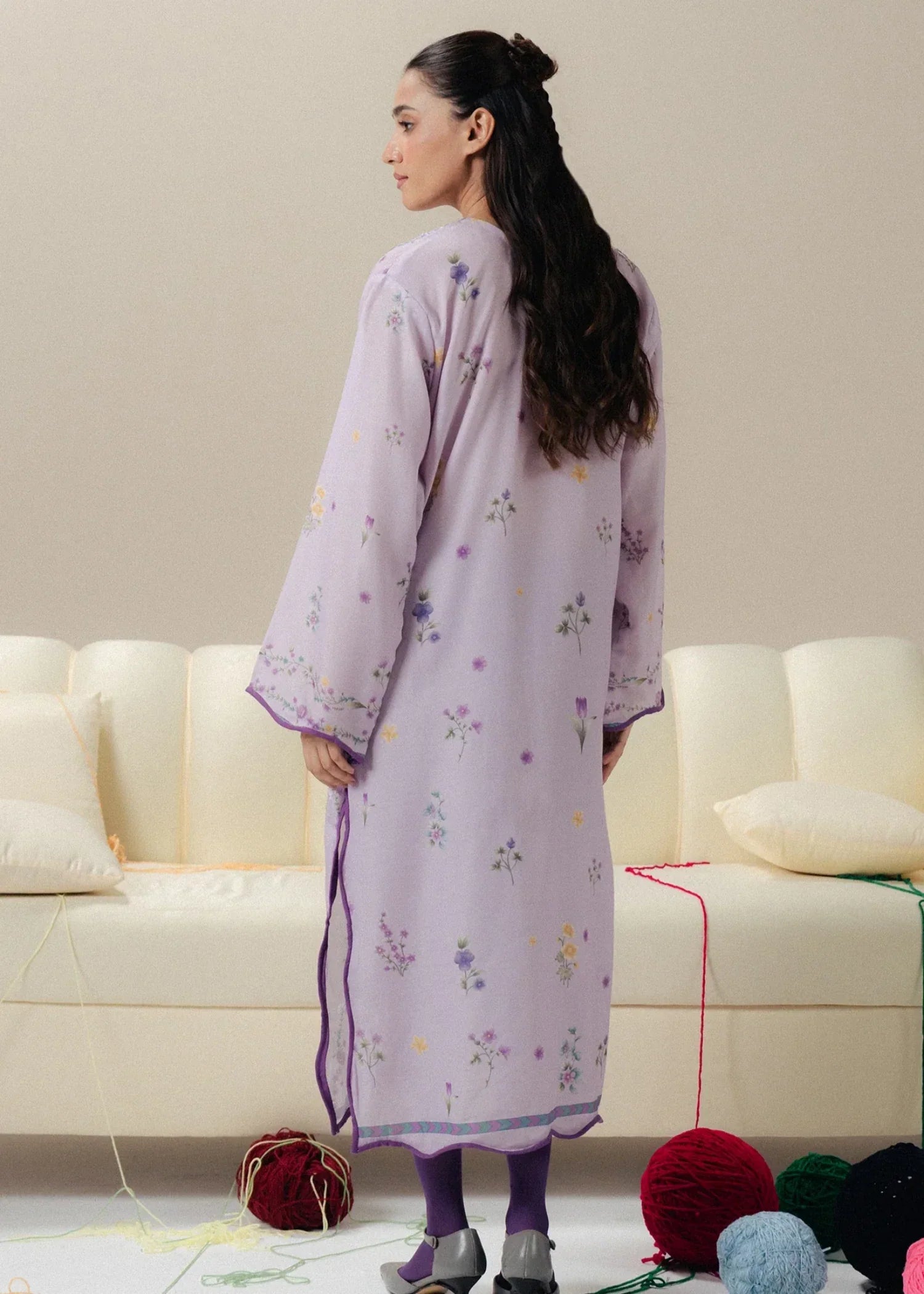 lawn Kurti in Heather