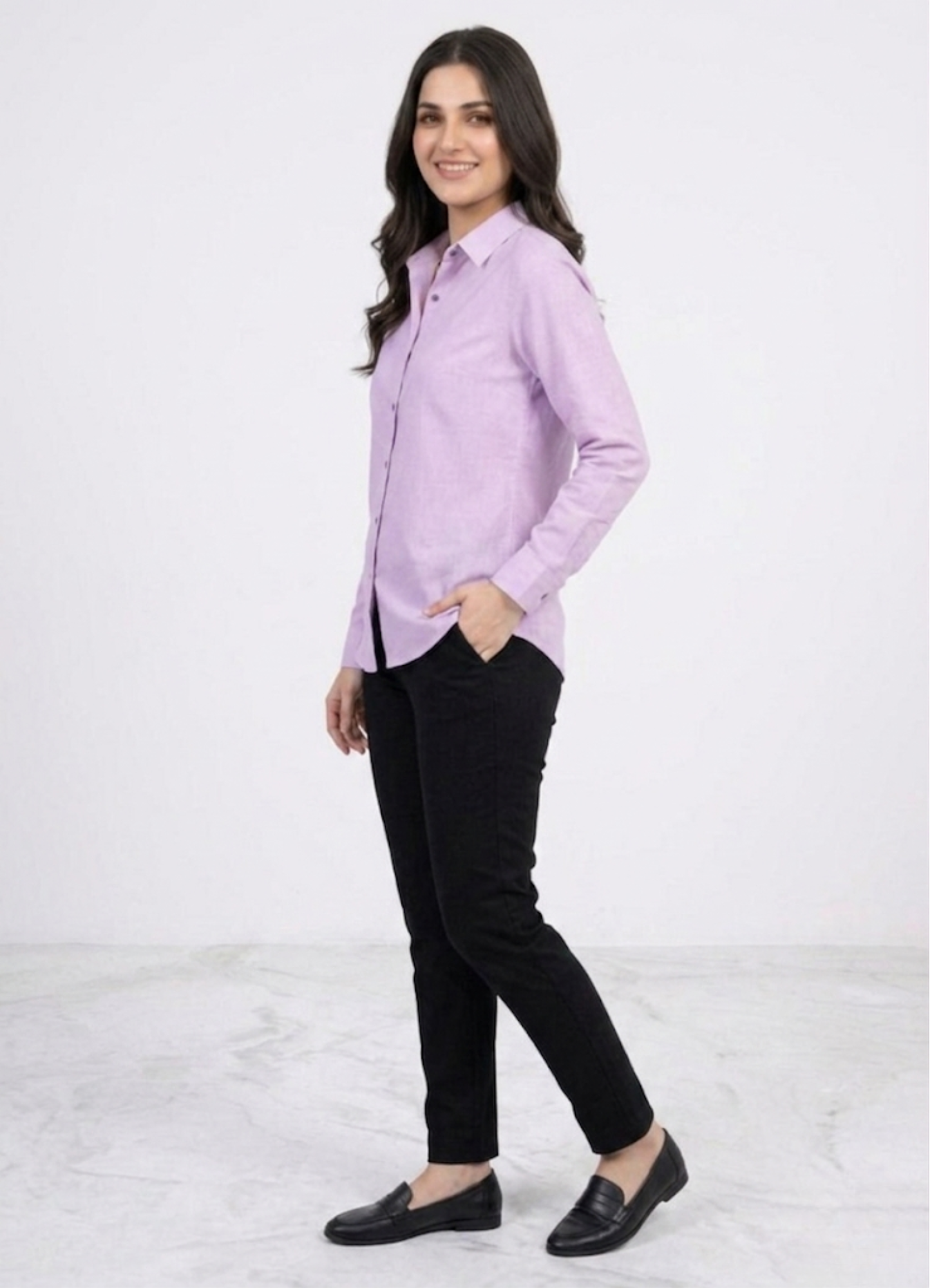 cotton silk Top in Lilac