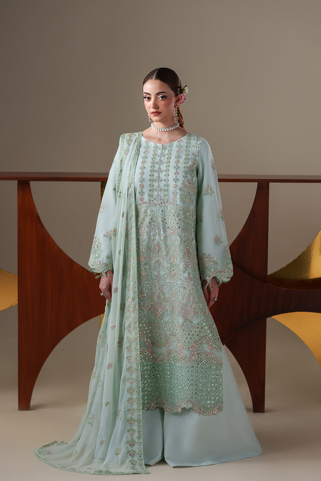 chiffon Sharara in Sage green