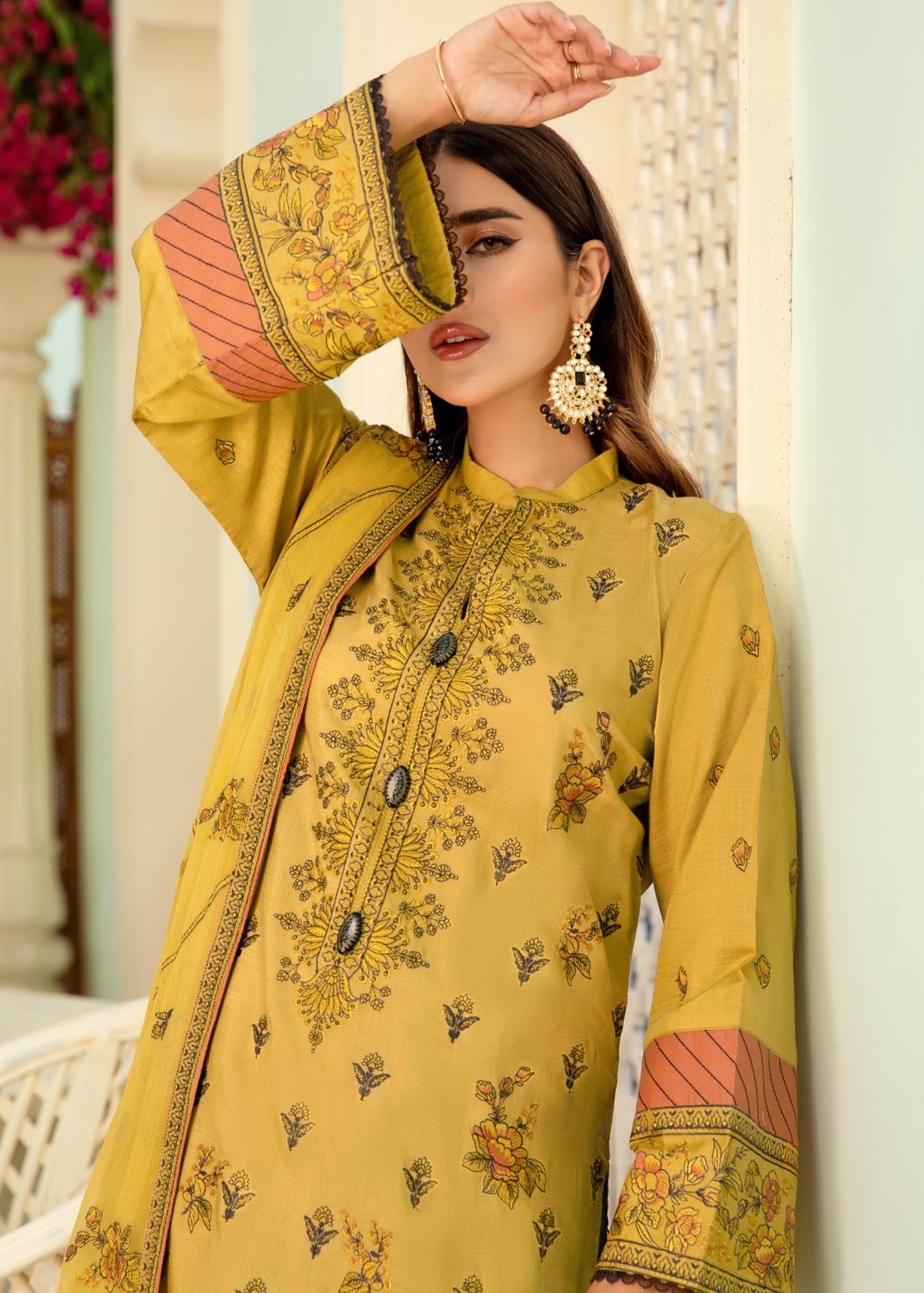 viscose Unstitched in Yellow