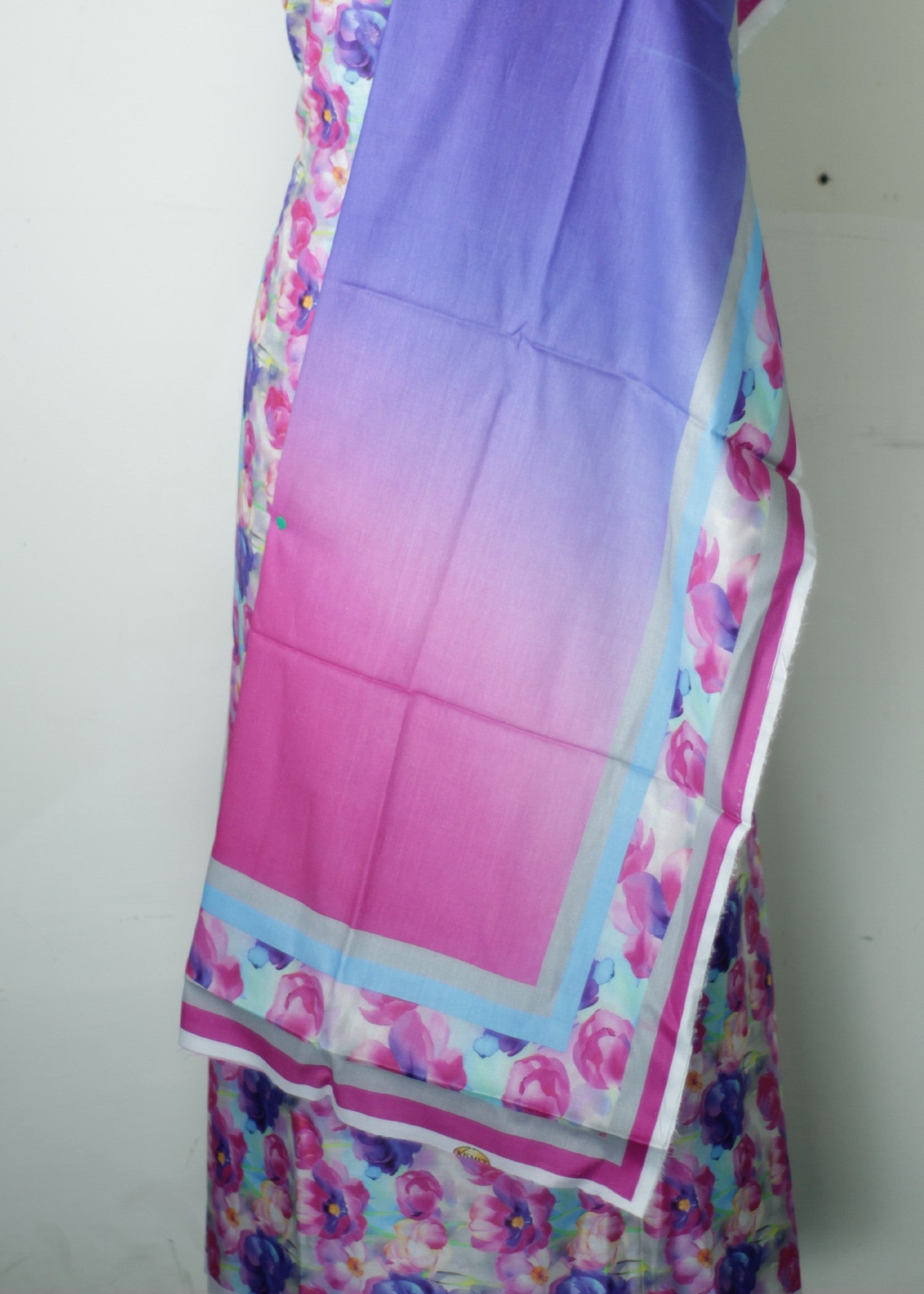 lawn Unstitched in Purple, shocking pink, sky blue