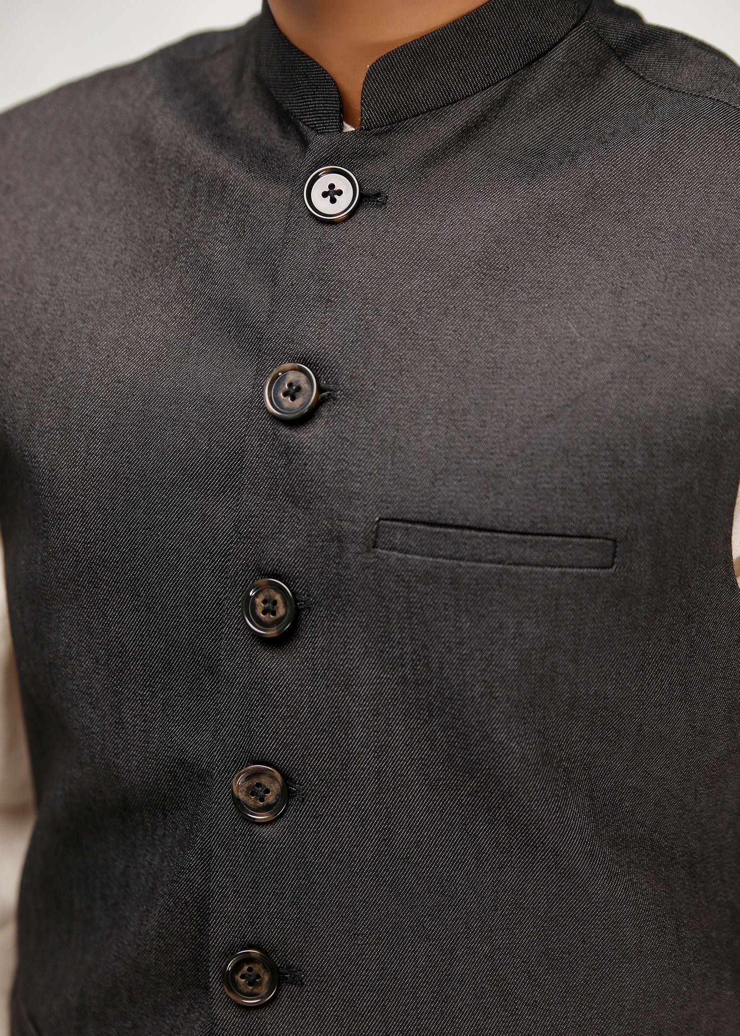 denim Waistcoat in Black