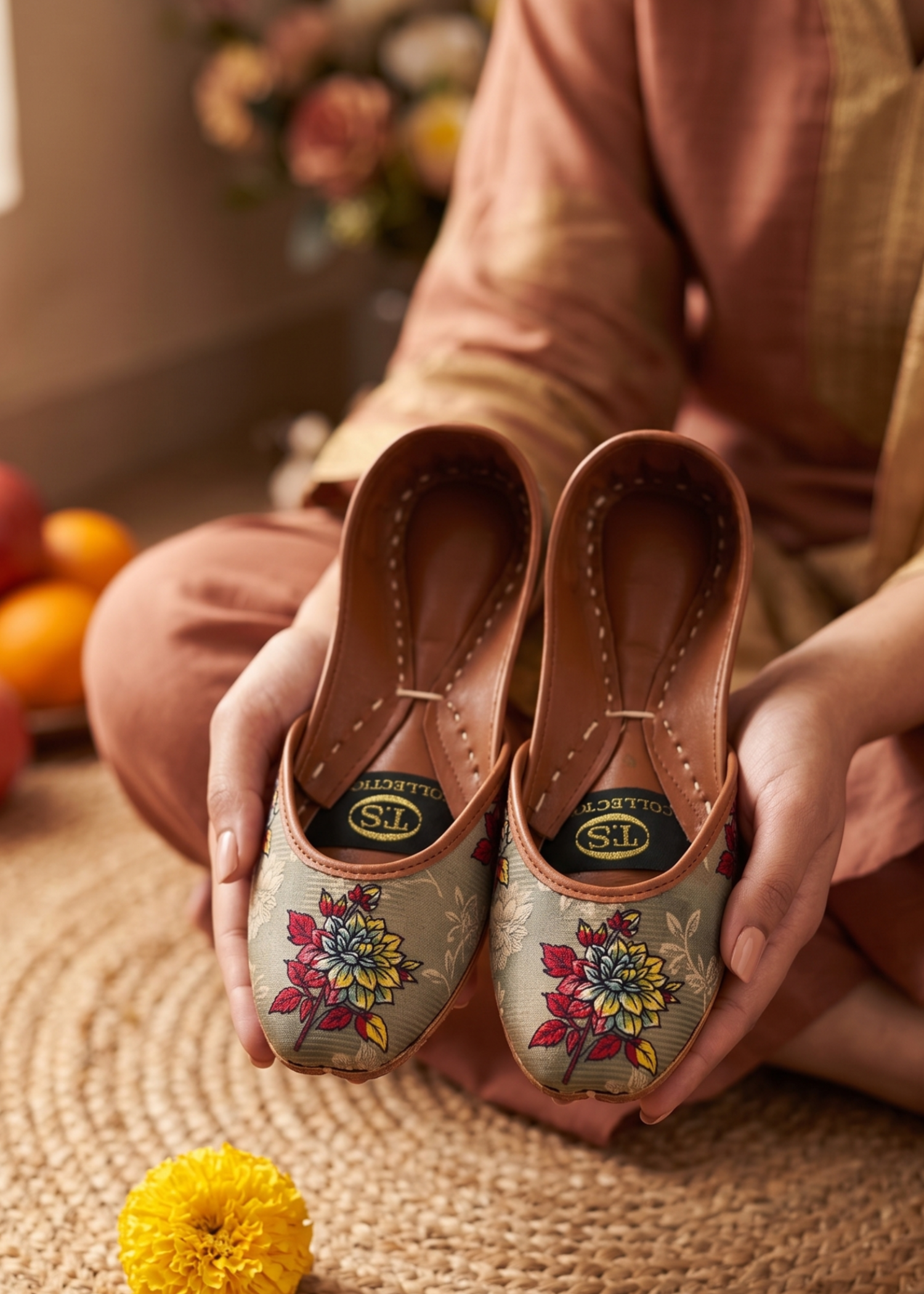 Khussa in Sage green by - High Quality Women Khussa NWX4746