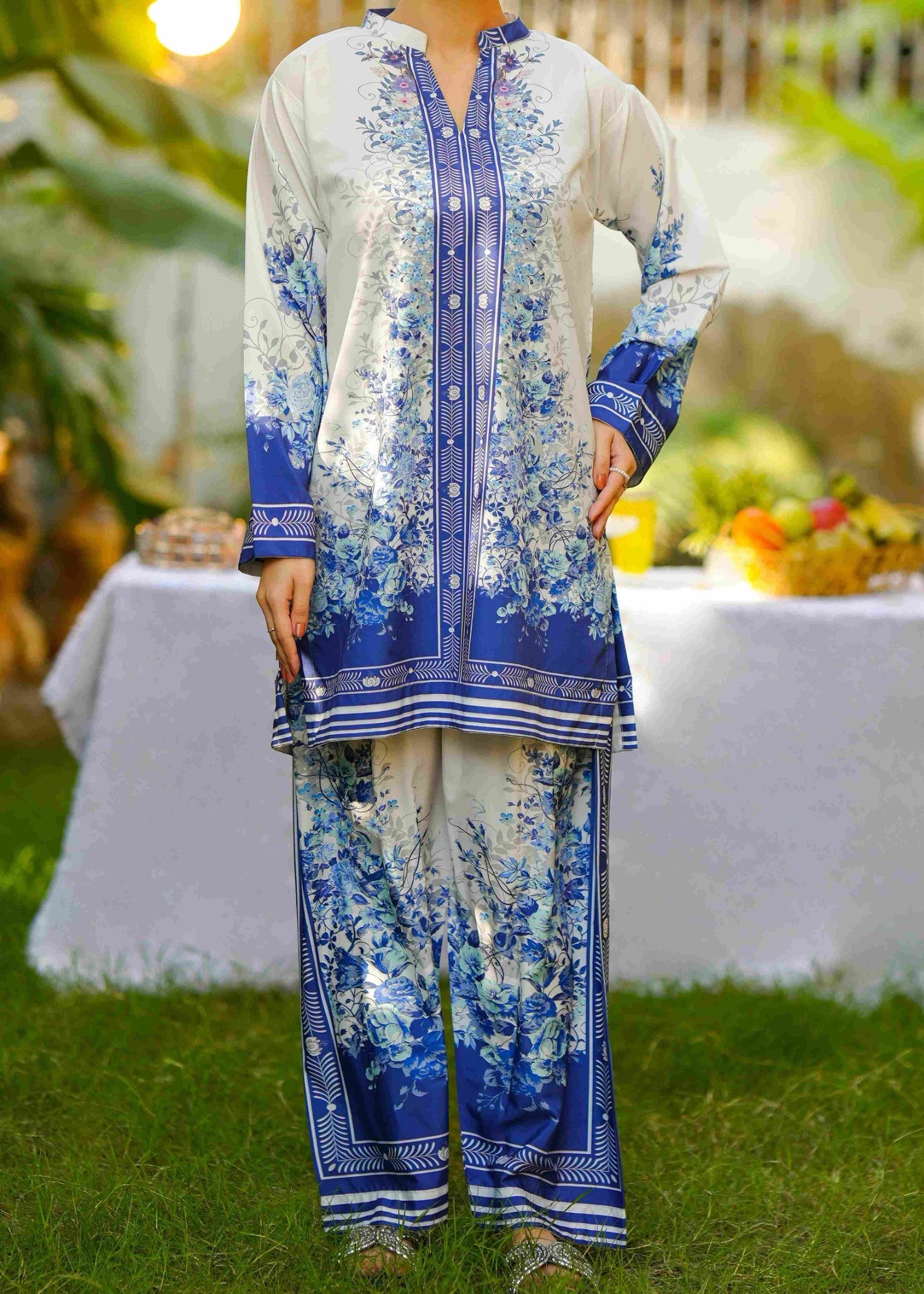 crepe Co ord Sets in Sapphire blue