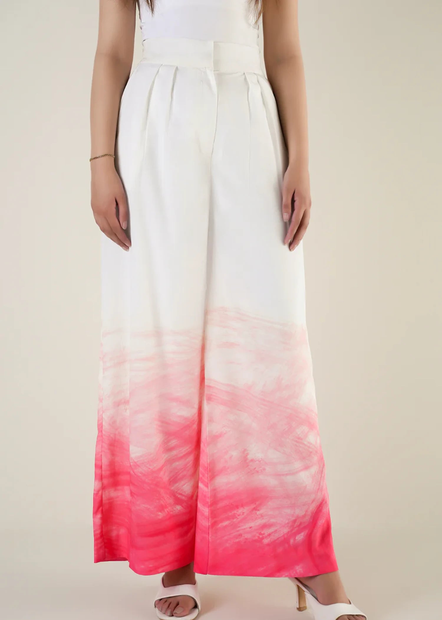 crepe Trousers in White