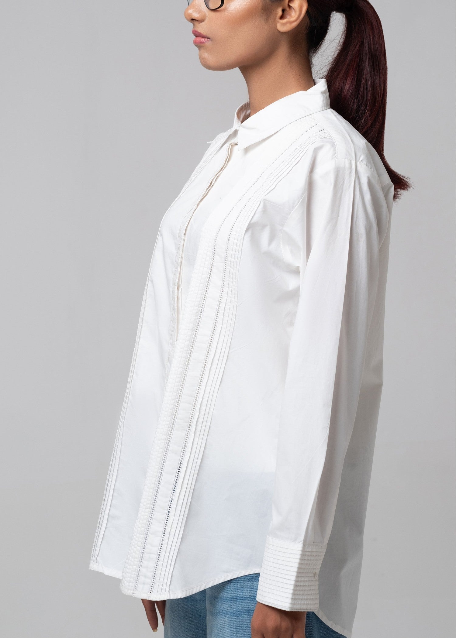 poplin Top in White