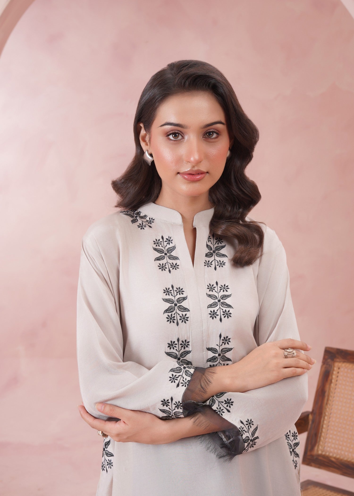 cotton silk Kurti in Cream