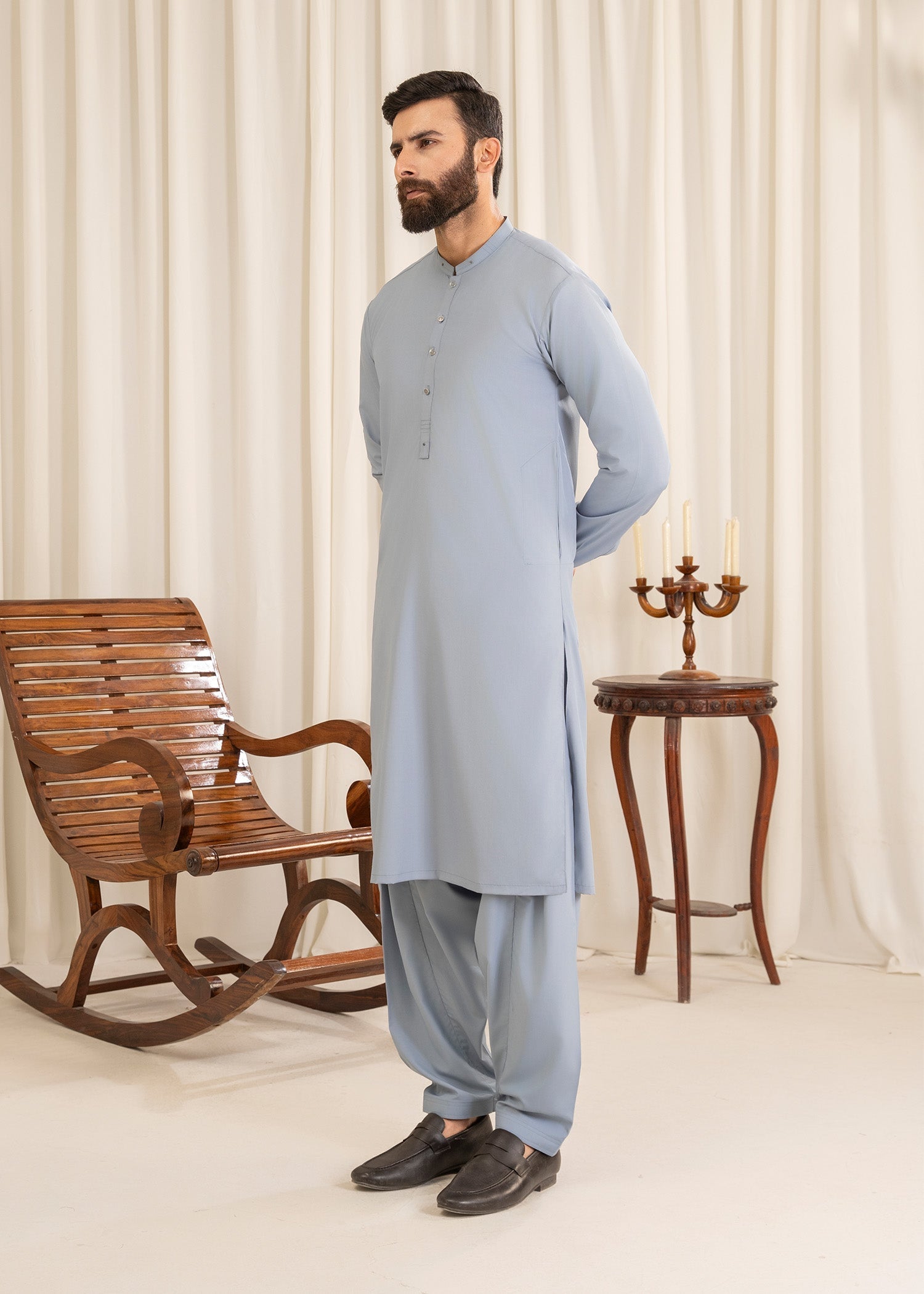 wash & wear Shalwar Kameez in Light blue by Buraq