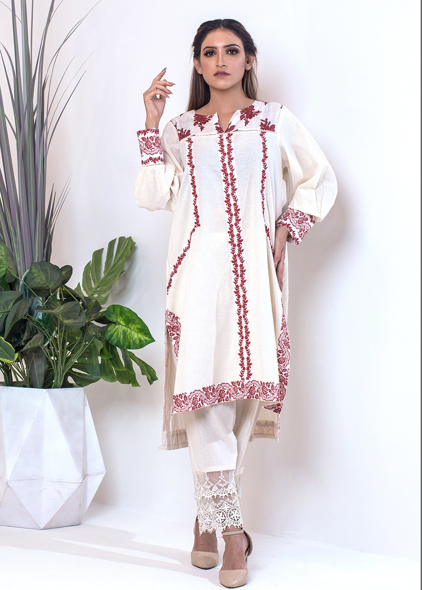 cotton Kurti in Cream