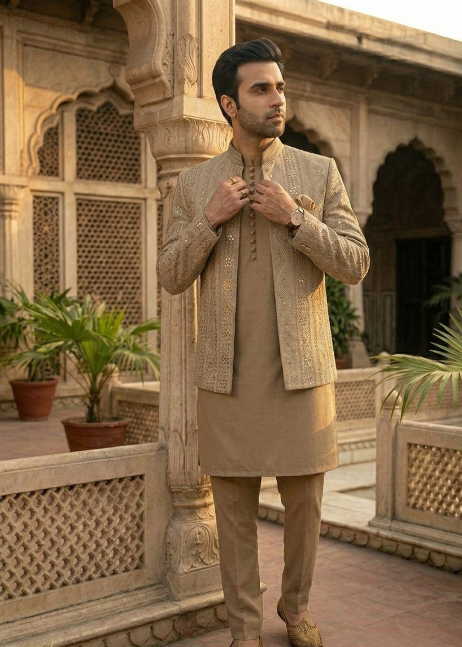 silk Prince Coat in Ash grey