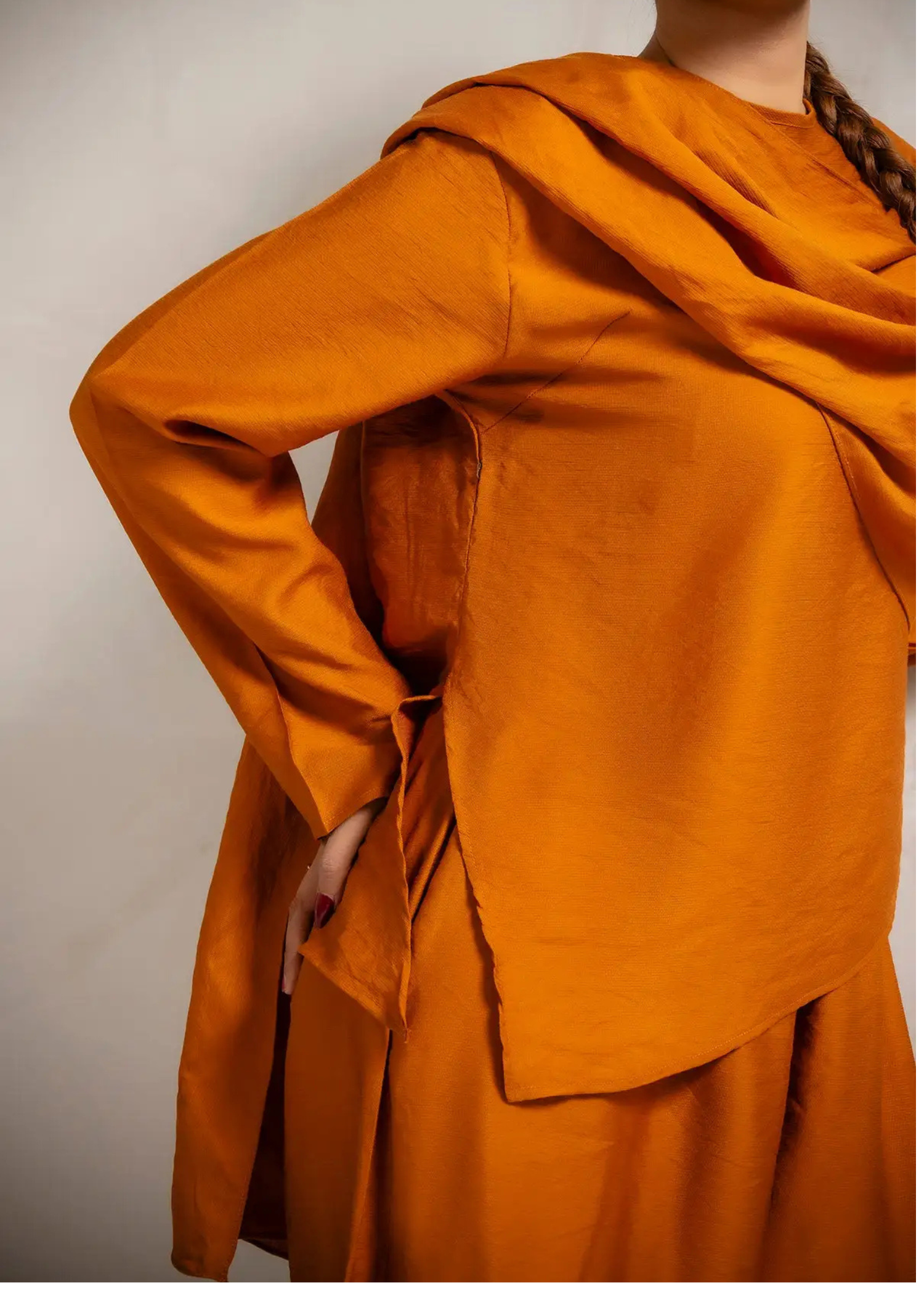 irish linen Co Ord Sets in Rust orange