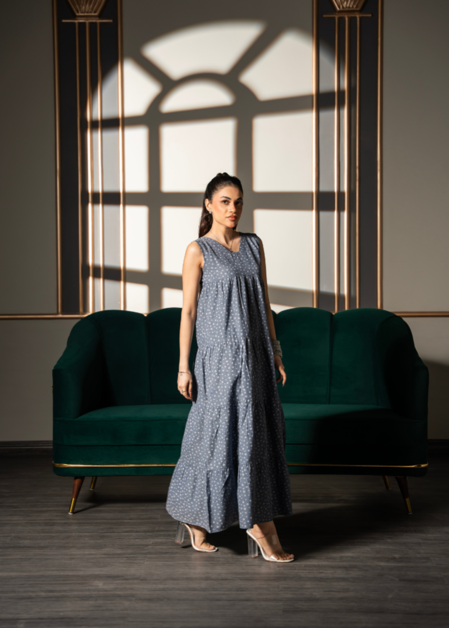 textured chambray Dress in Denim
