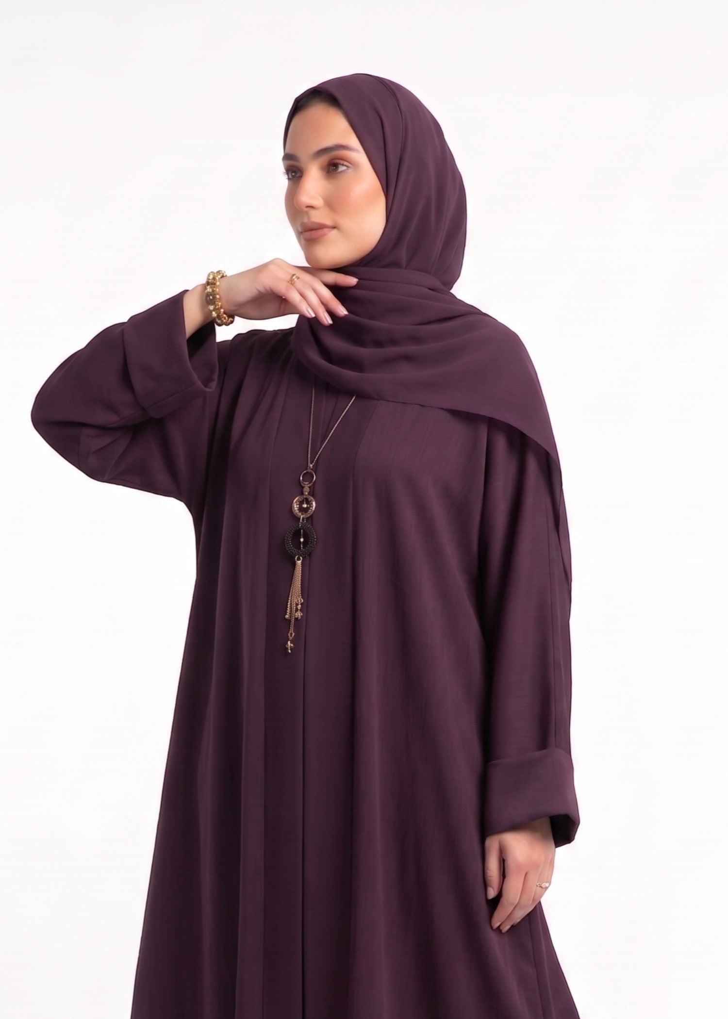 nidha blend Abaya in Plum