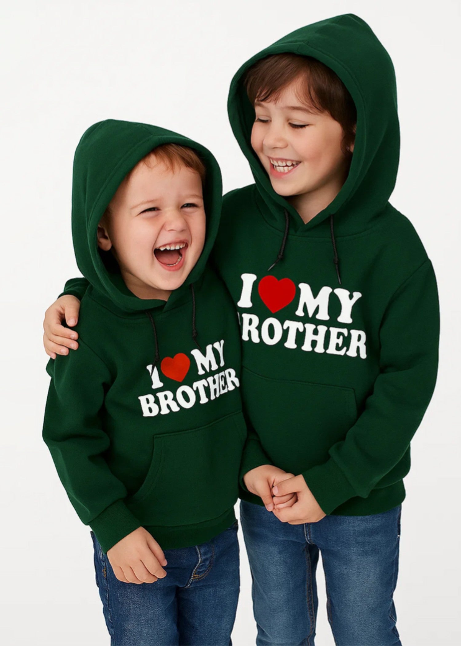 fleece Hoodie in Dark green