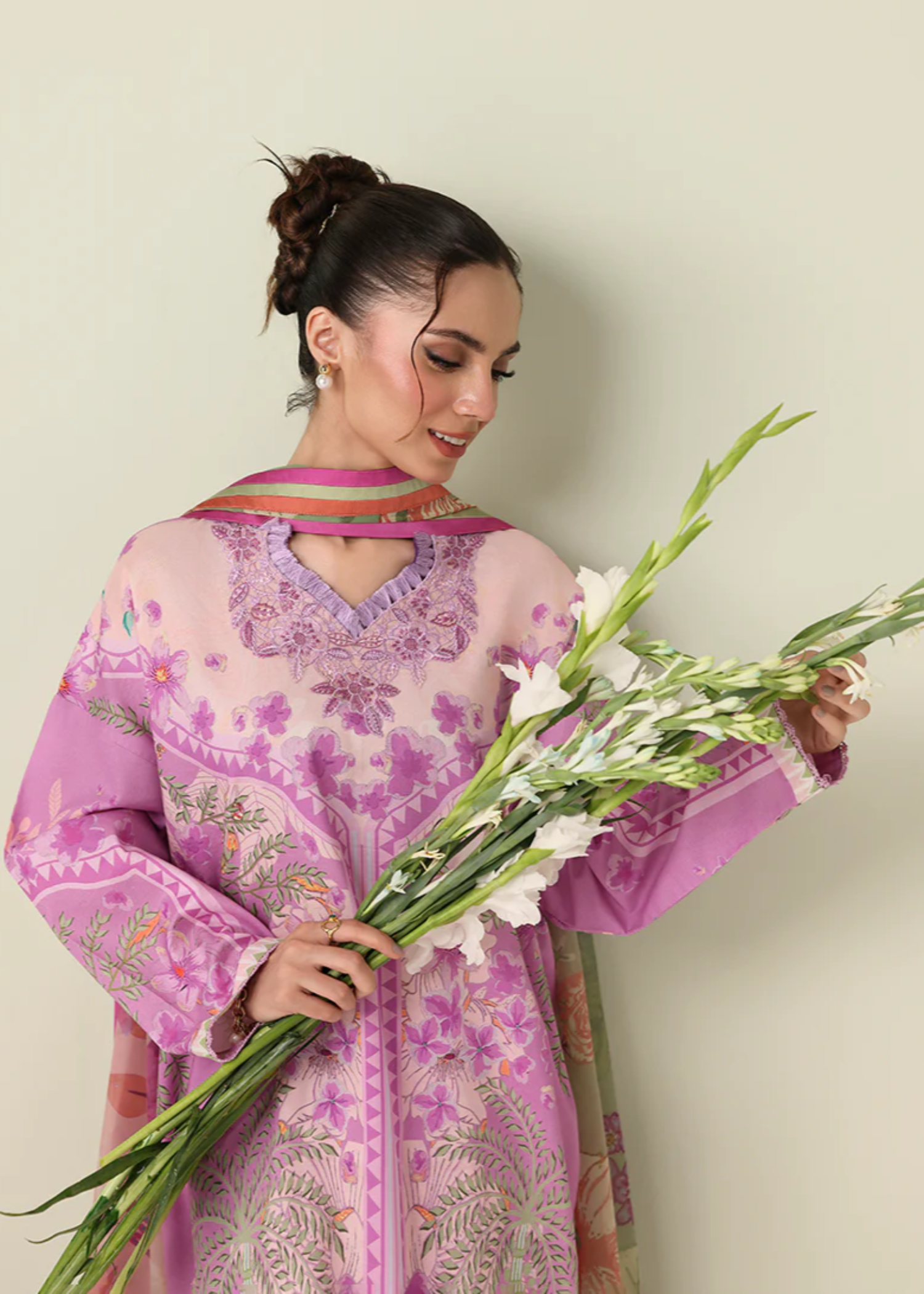 lawn Unstitched in Purple pizzazz
