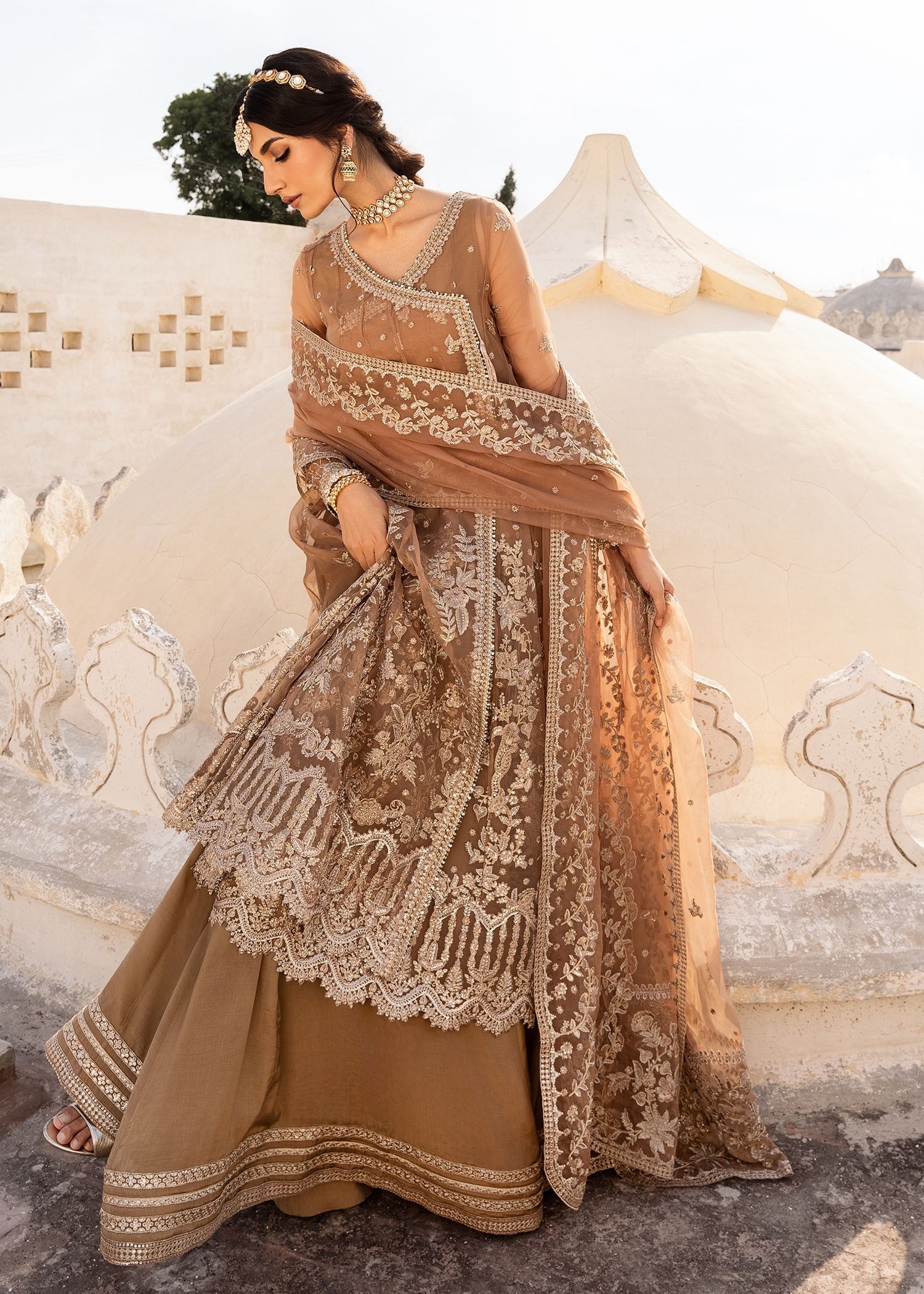 organza Angrakha in Champagne