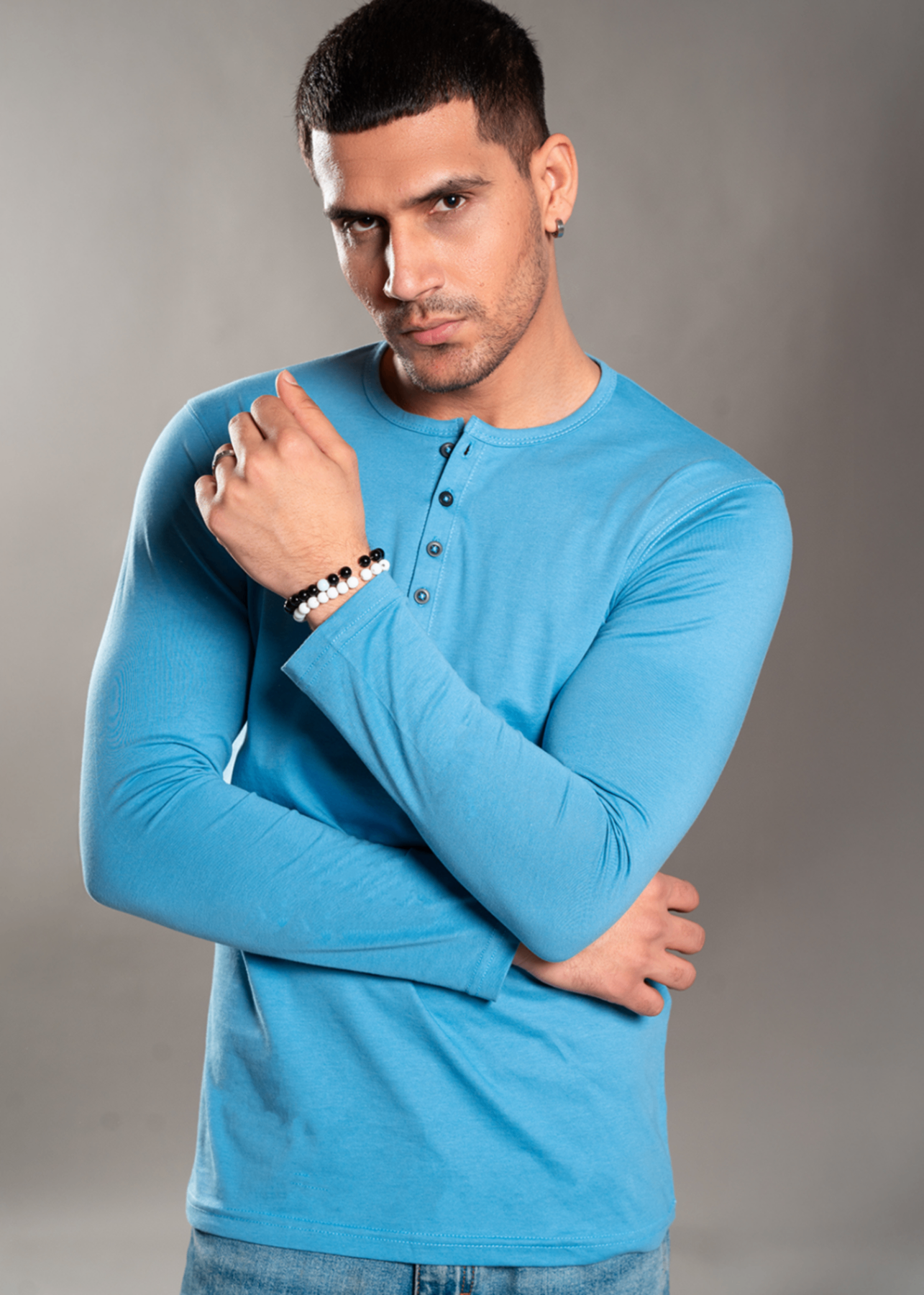 single jersey knit T Shirt in Dodger blue