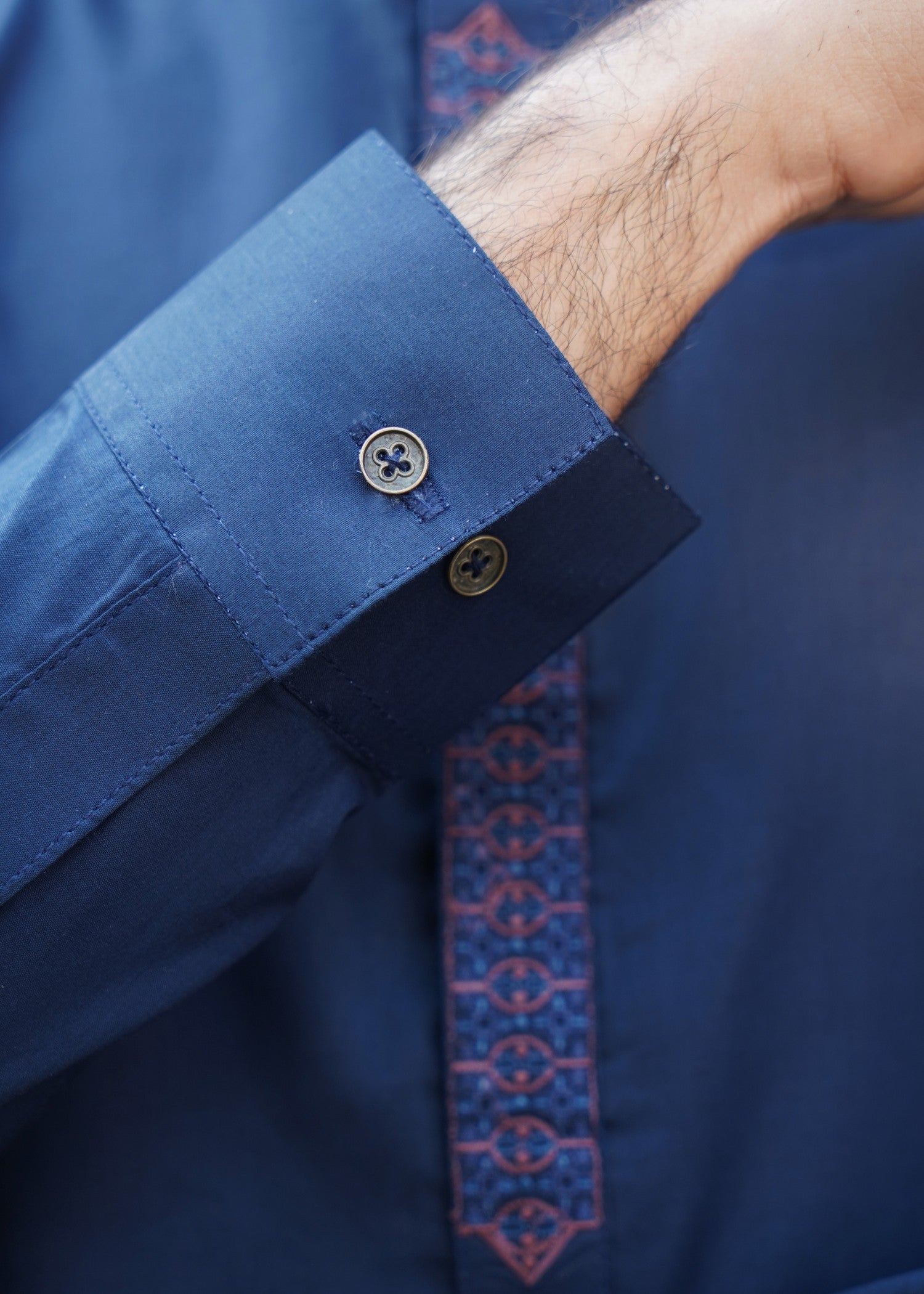 cotton viscose Unstitched in Navy blue