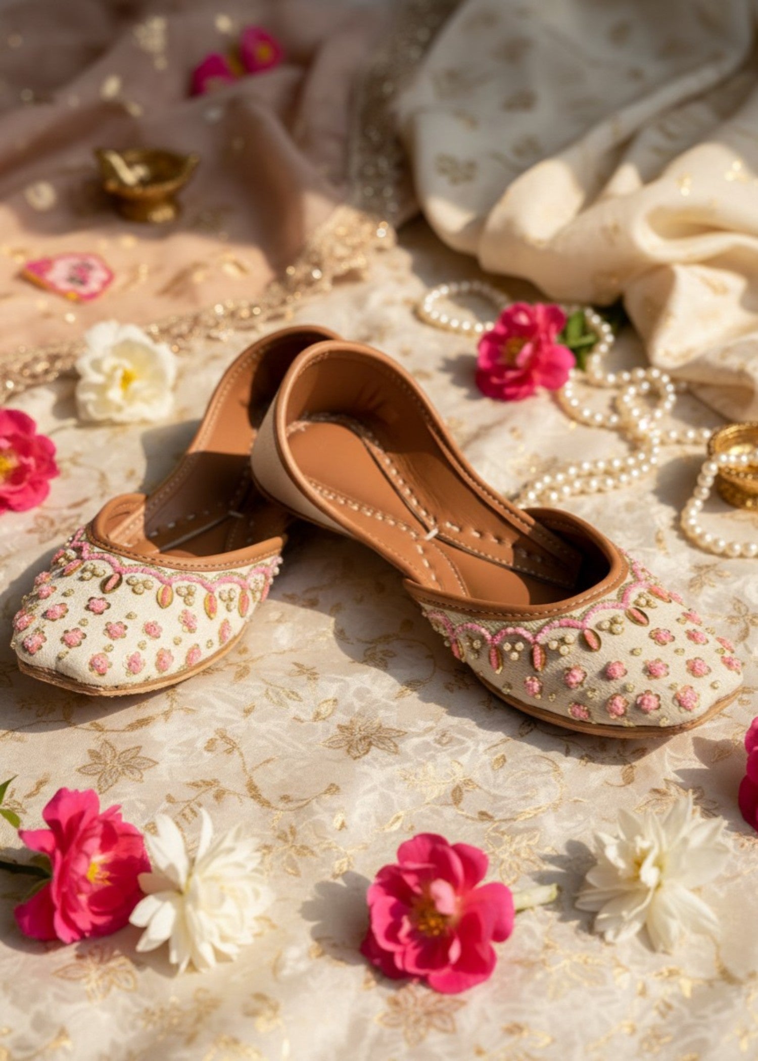 Khussa in Ivory by - High Quality Women Khussa FQW6646