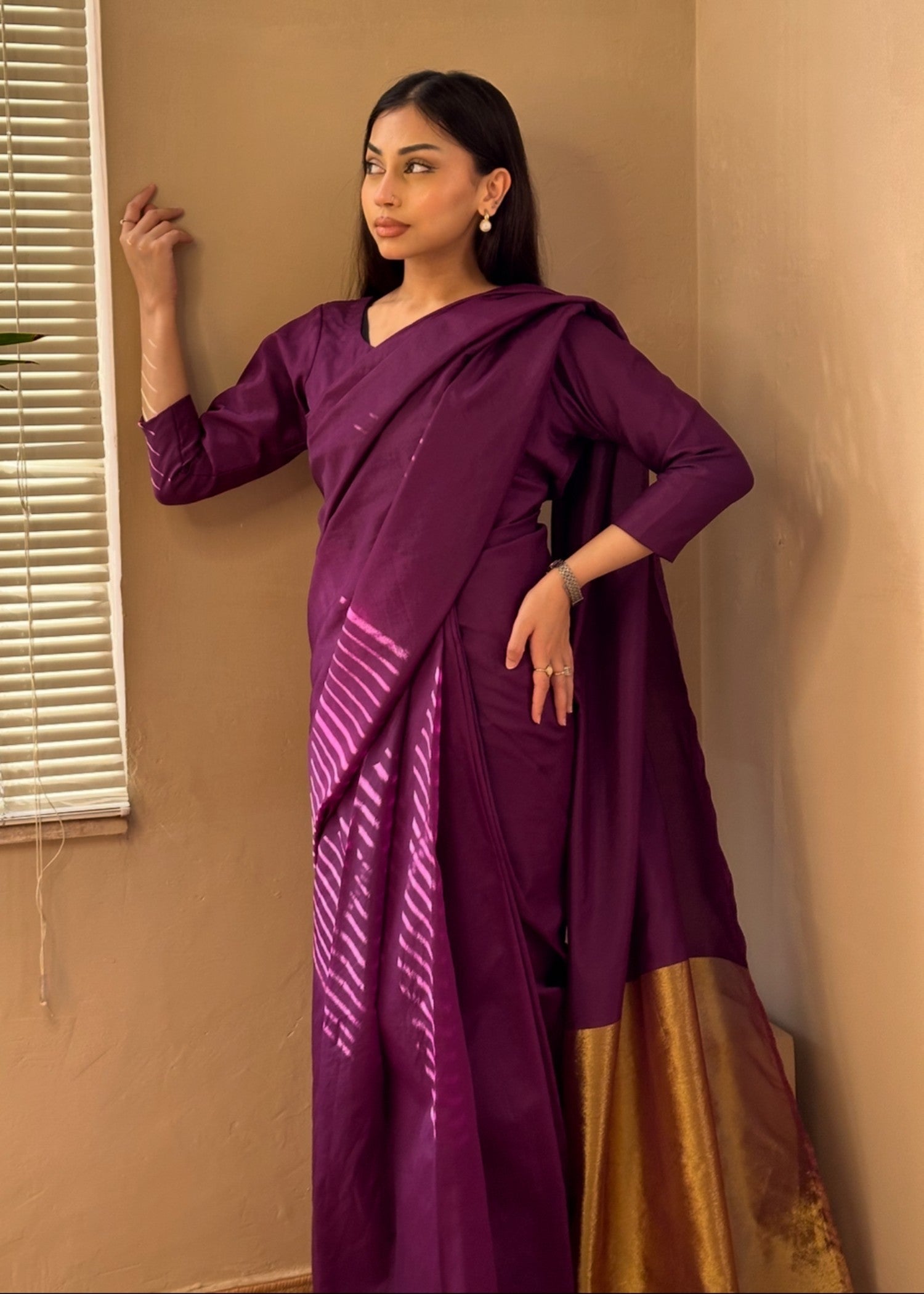 kattan silk Saree in Purple