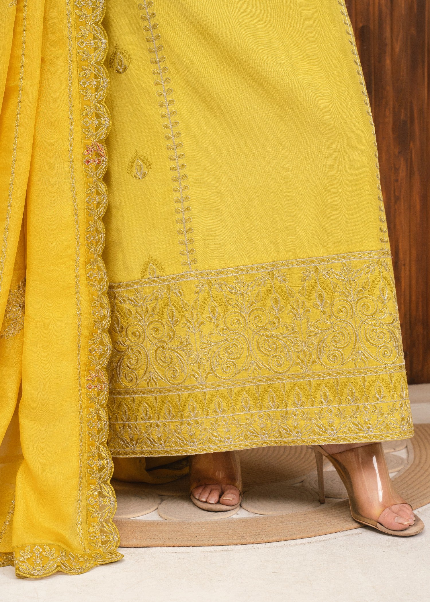 raw silk Kurta Set in Dijon