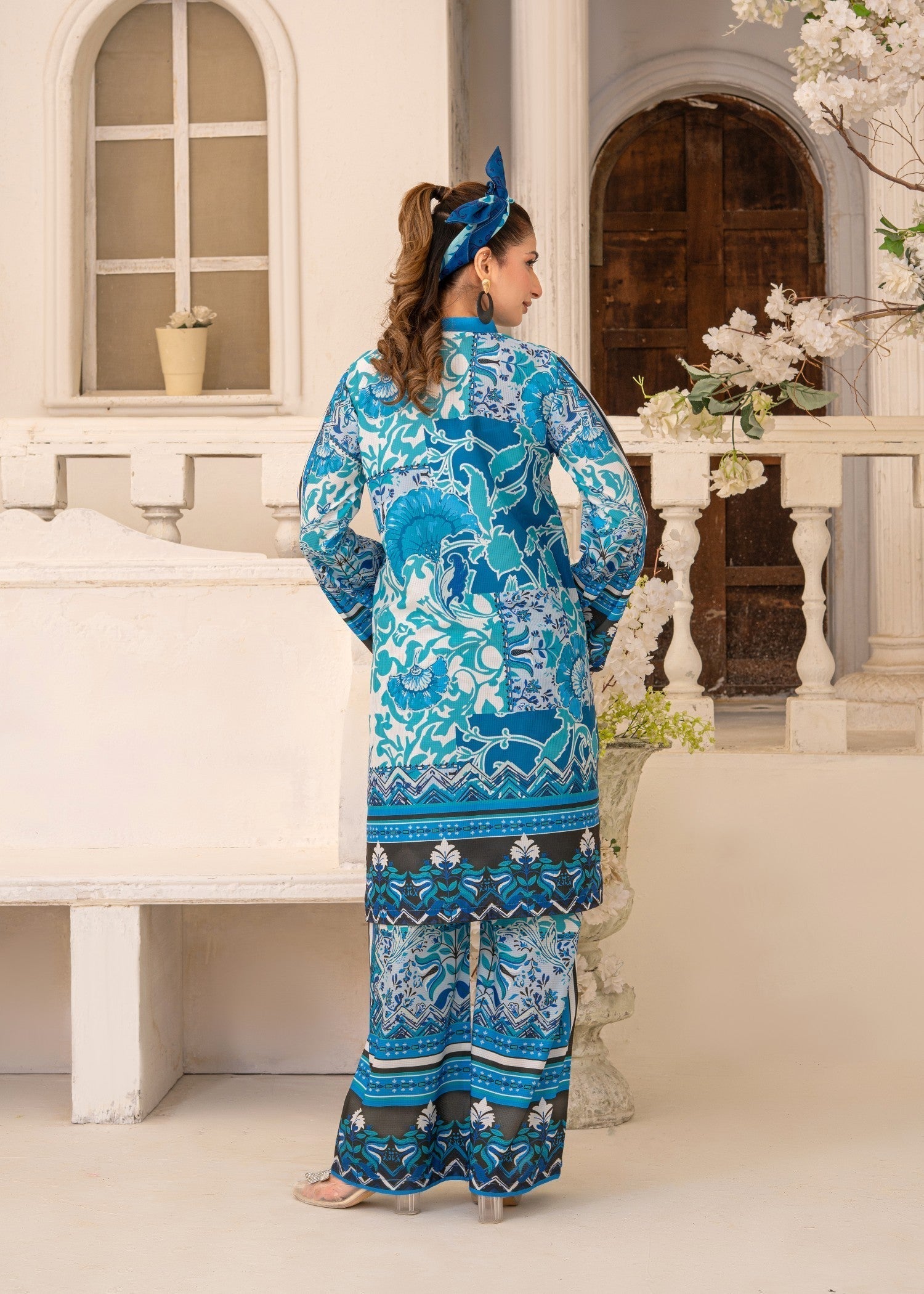 swiss lawn Co Ord Sets in Sky blue, blue