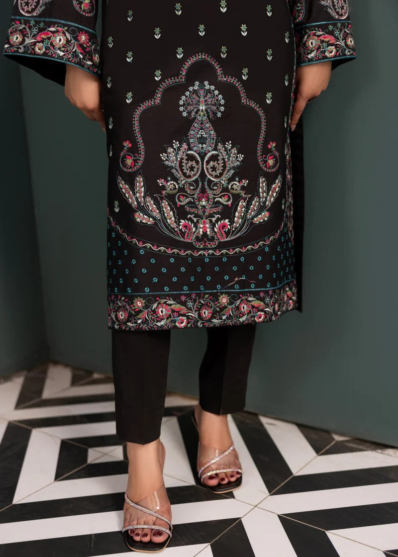 poplin Kurta Set in Black