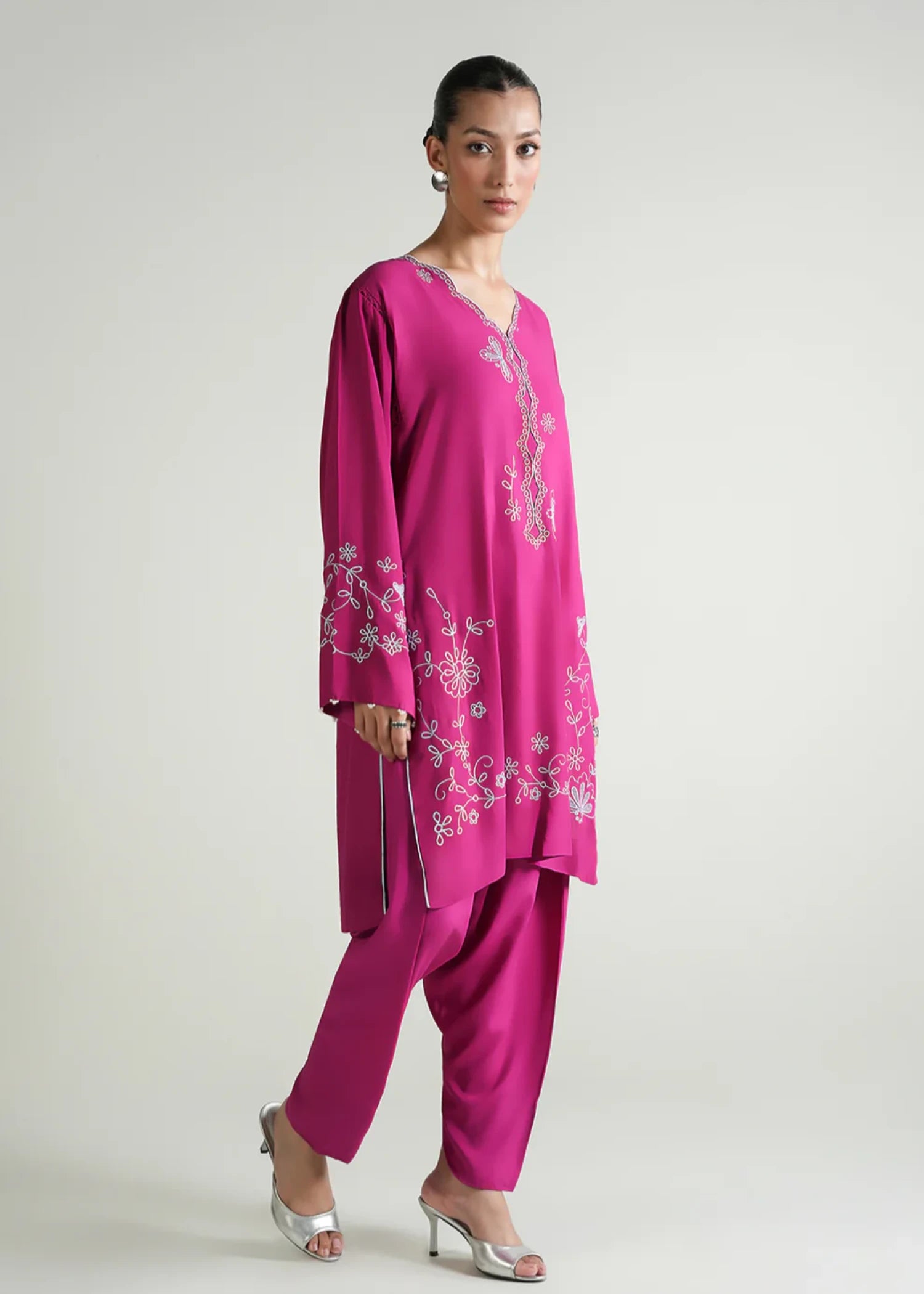 crepe Kurti in Pink