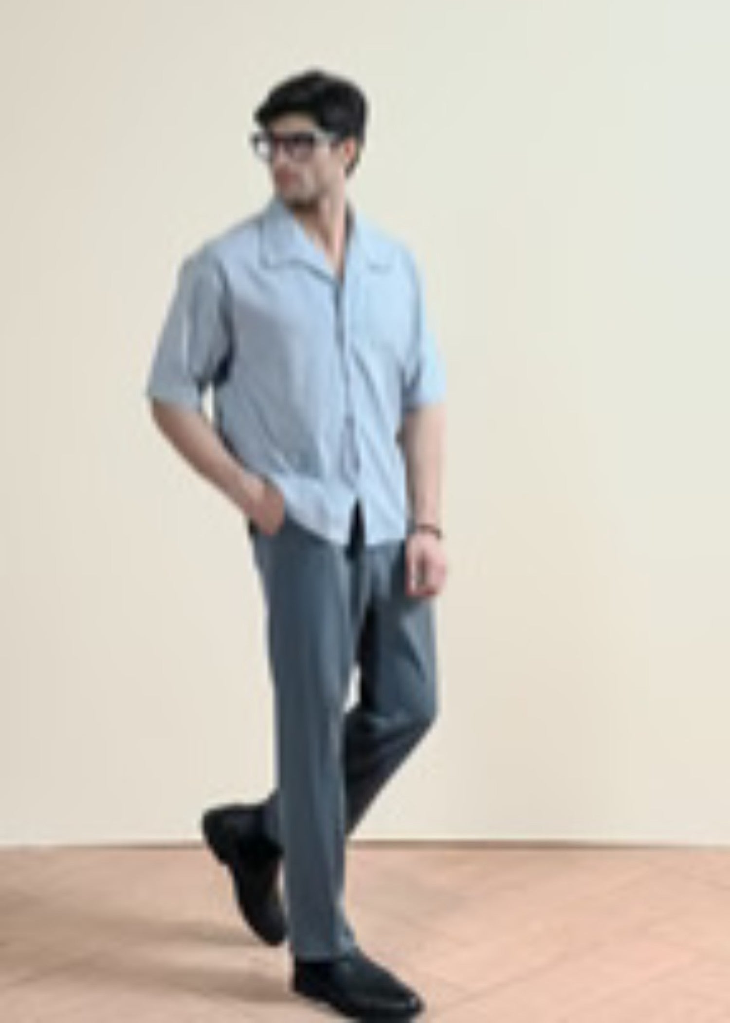 cotton Casual Shirt in Cool grey