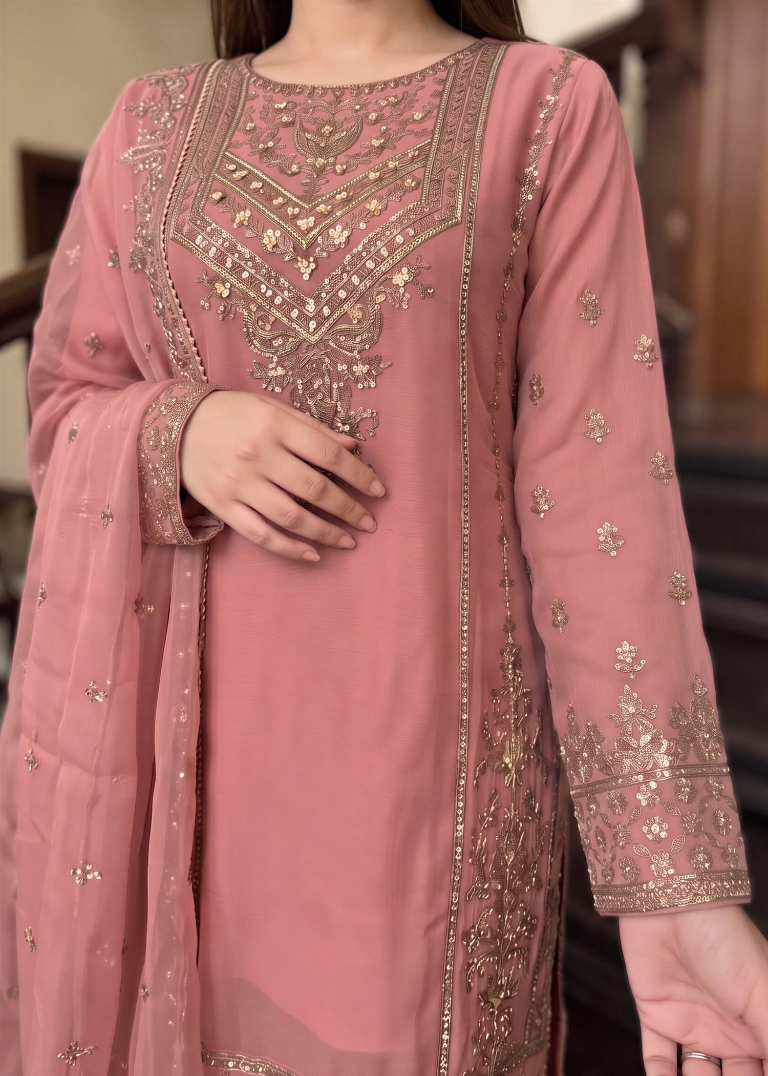 chiffon Sharara in Pink