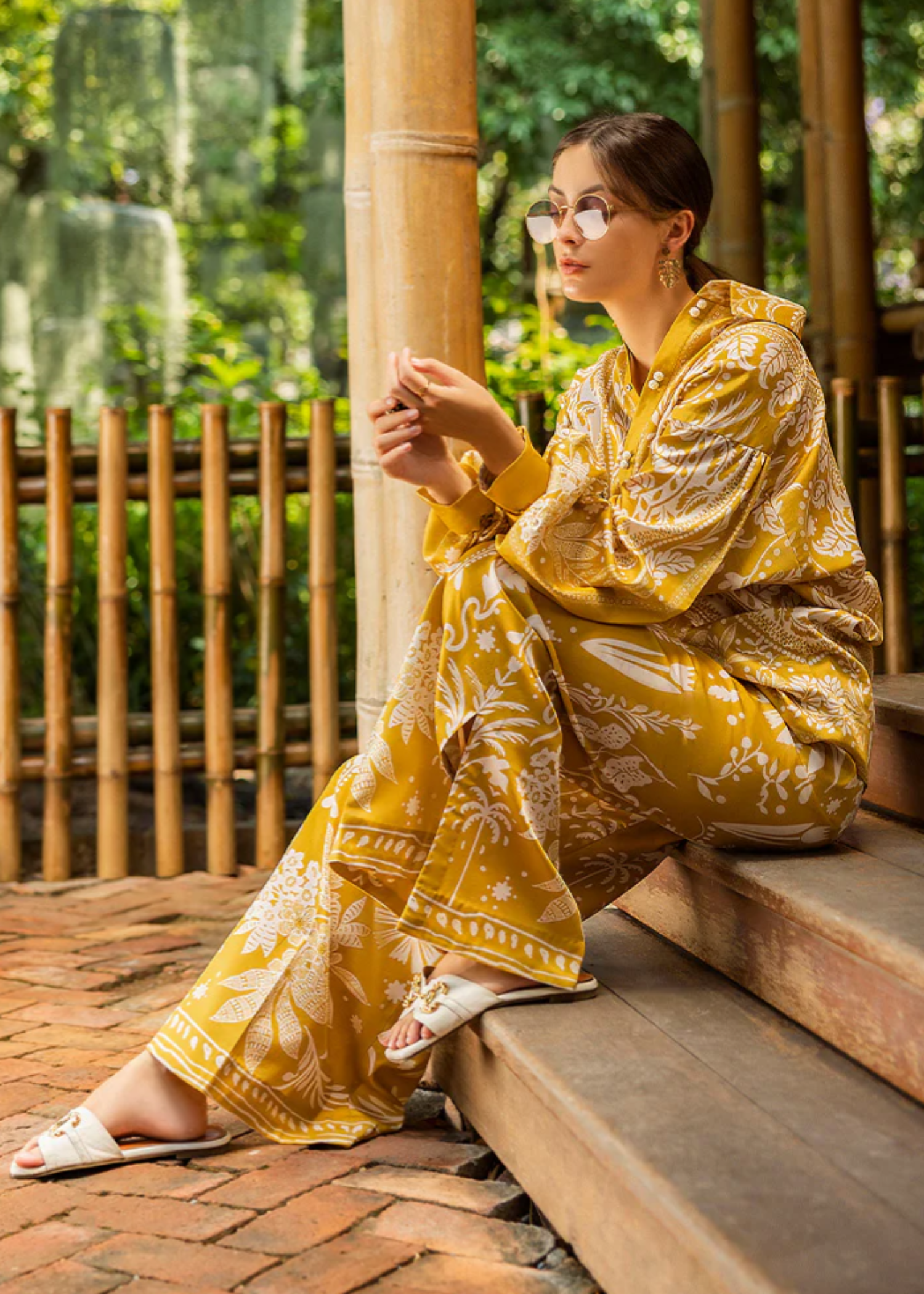 blended satin Co ord Sets in Mellow yellow
