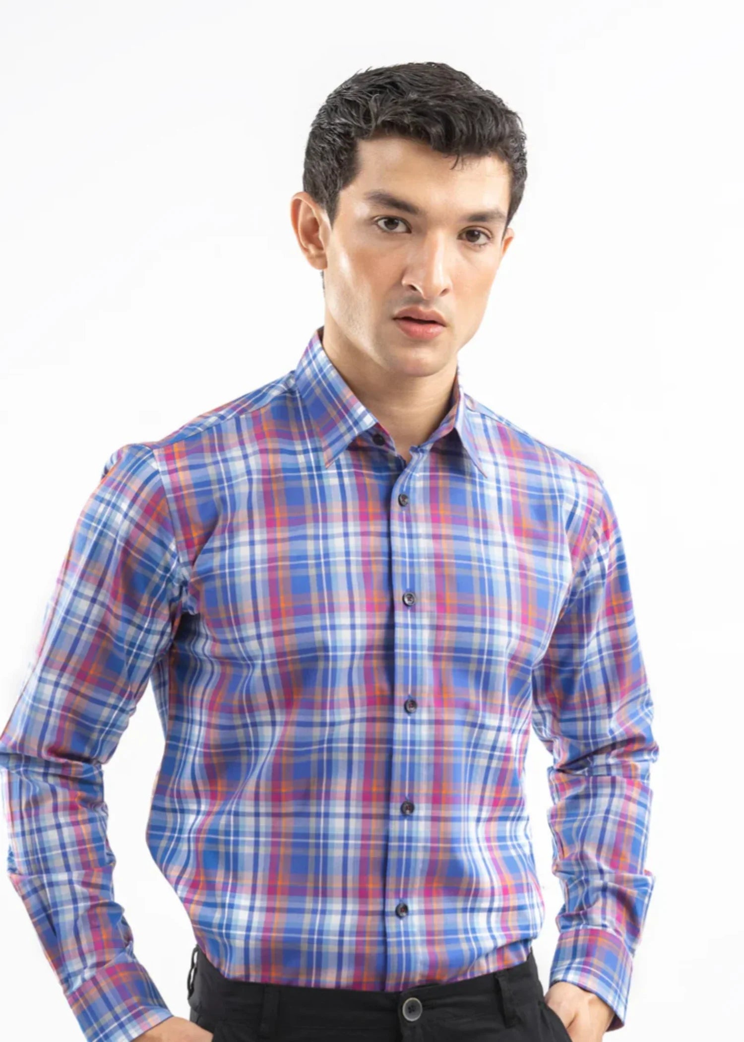 cotton Formal Shirt in Royal blue