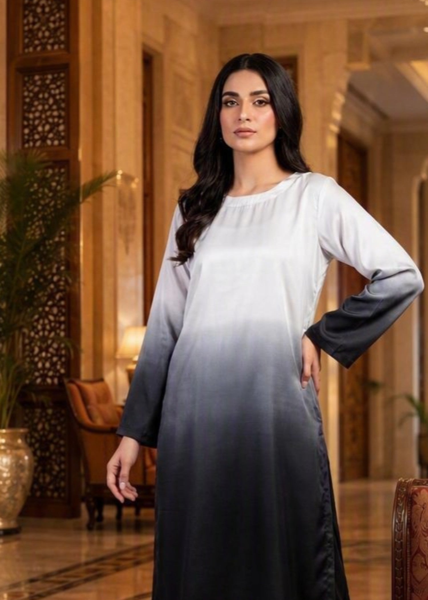 silk Co Ord Sets in Black, white