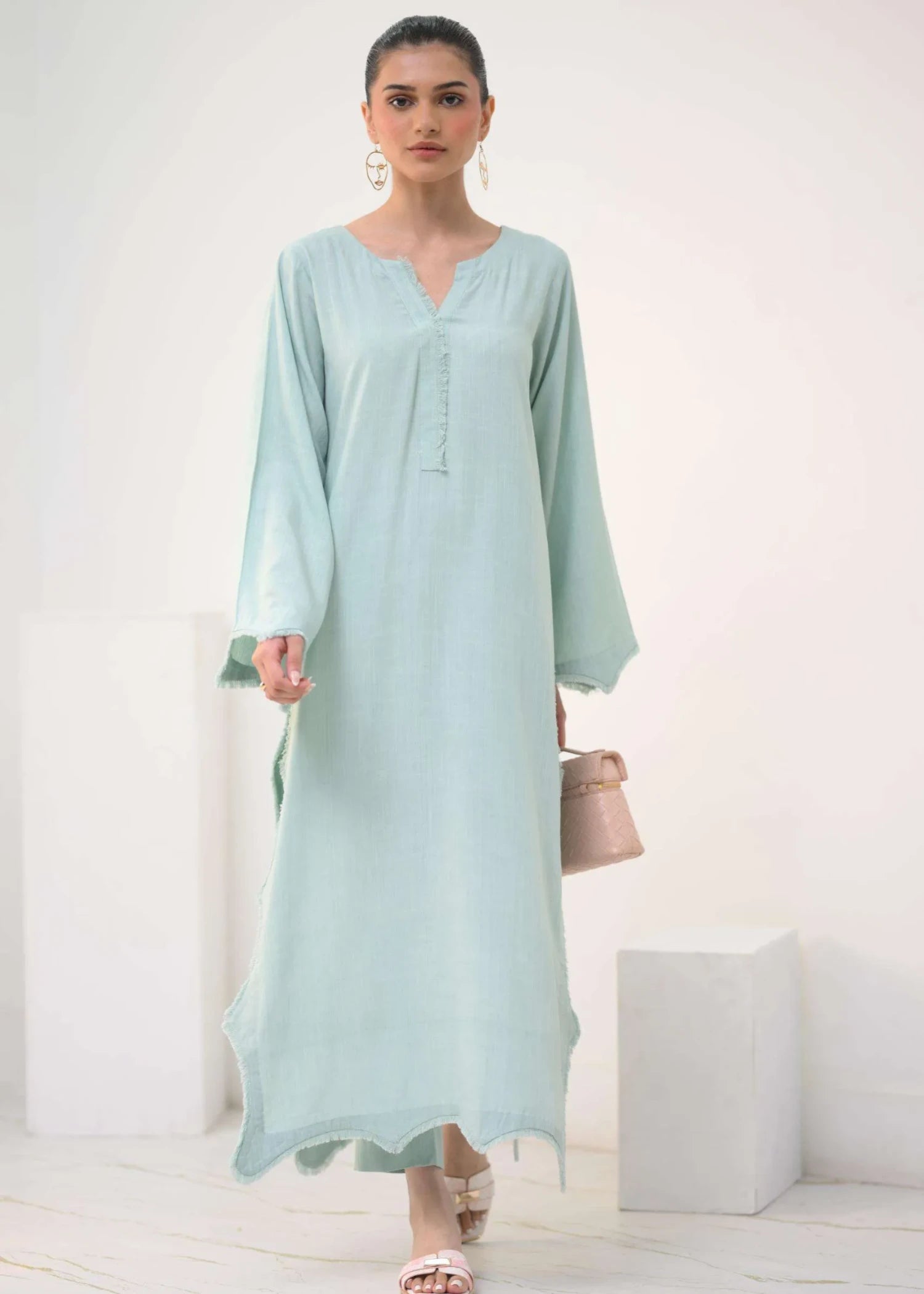 irish linen Kurta Set in Lemon