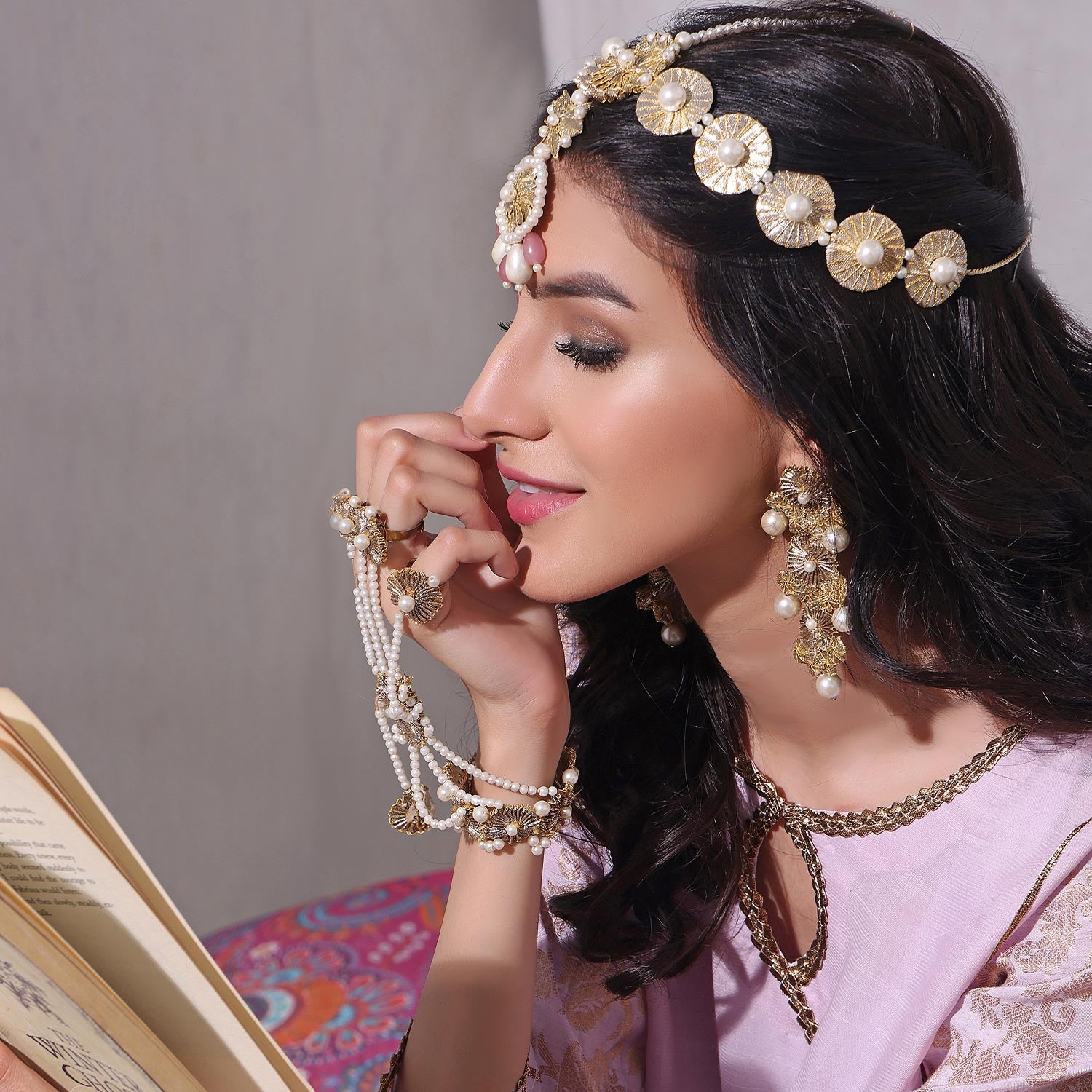 Earrings in Gold Color by - Trendy Women Earrings IBY7924
