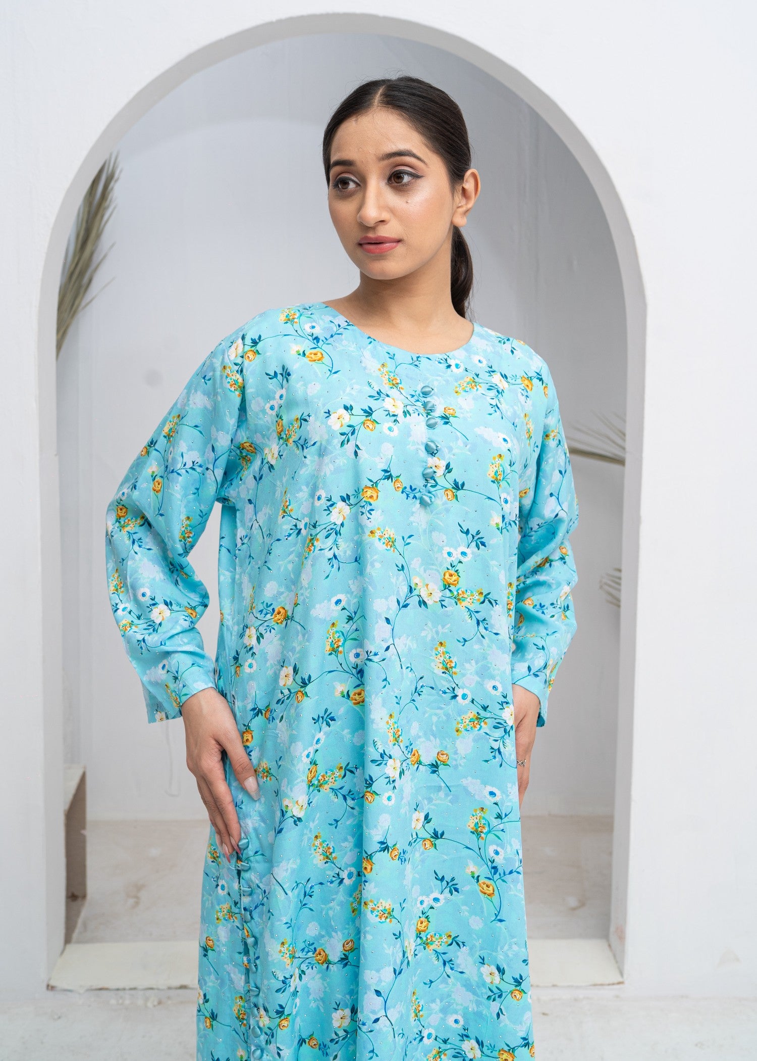 cotton Co Ord Sets in Arctic blue