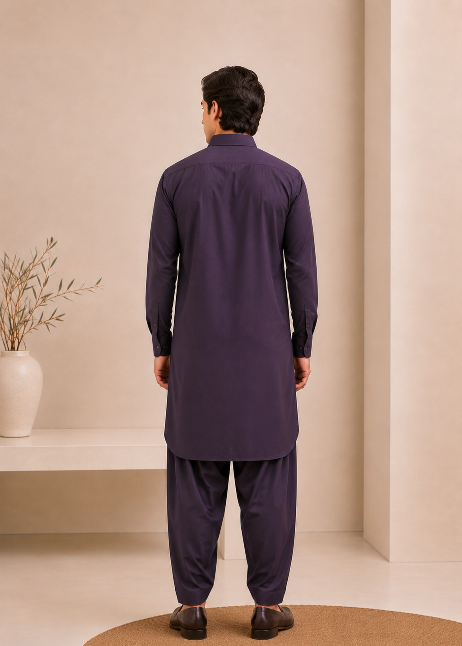 wash & wear Shalwar Kameez in Deep purple