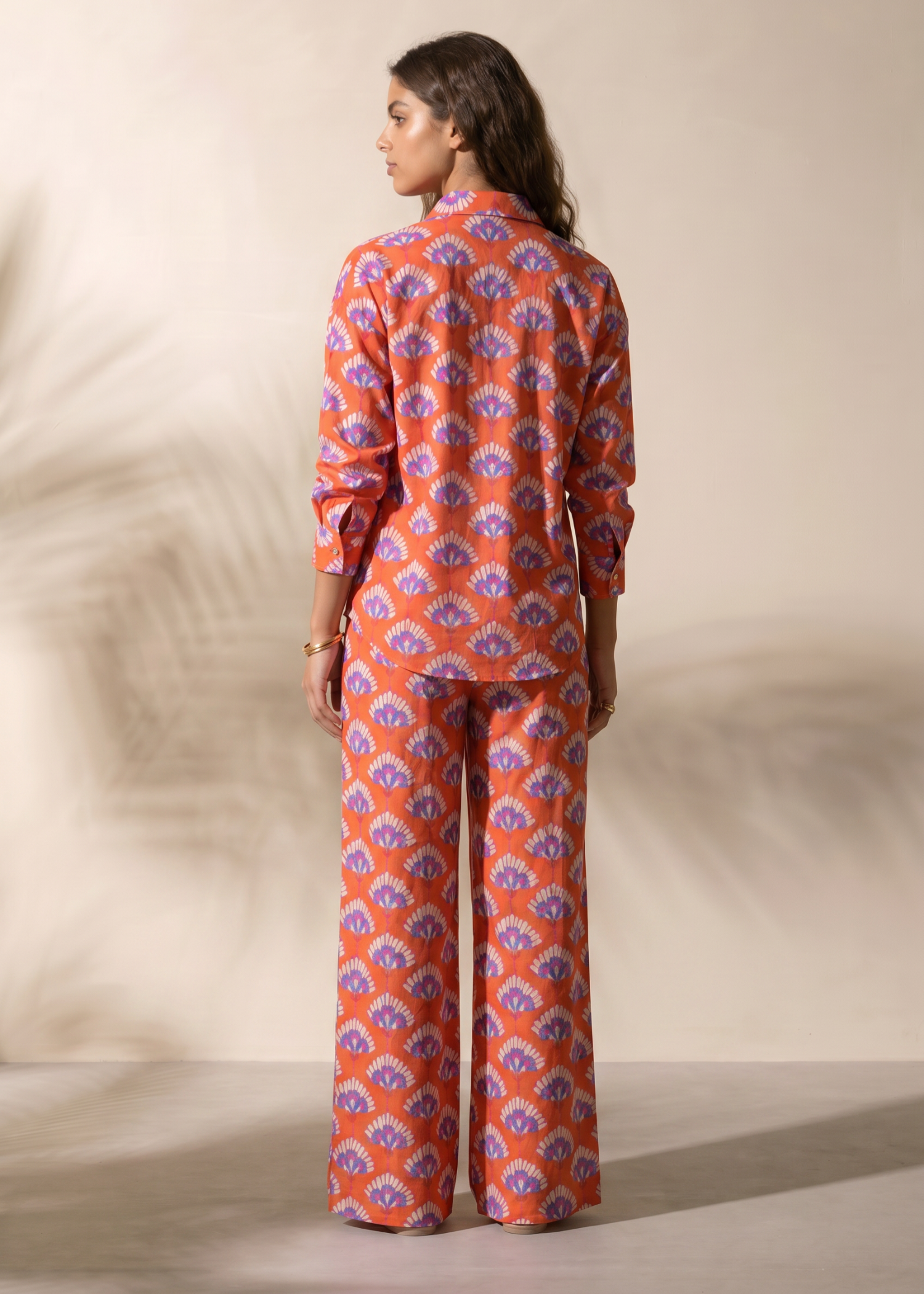 viscose Co Ord Sets in Pumpkin orange