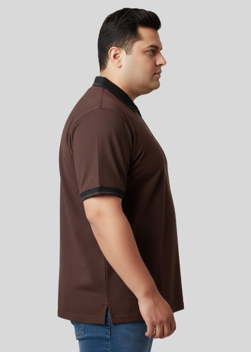 cotton pique Polo Shirt in Chocolate brown