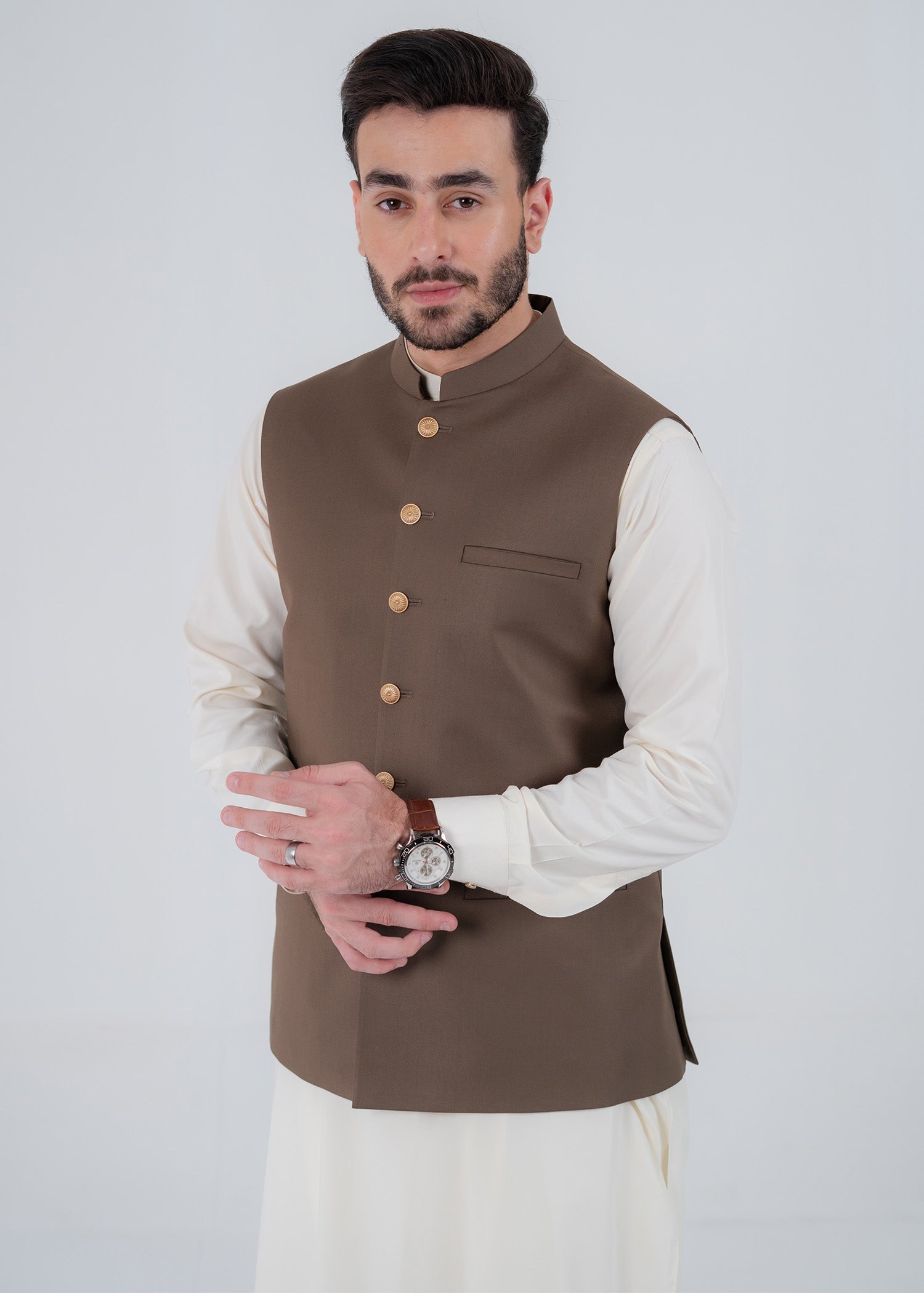 suiting Waistcoat in Chocolate brown