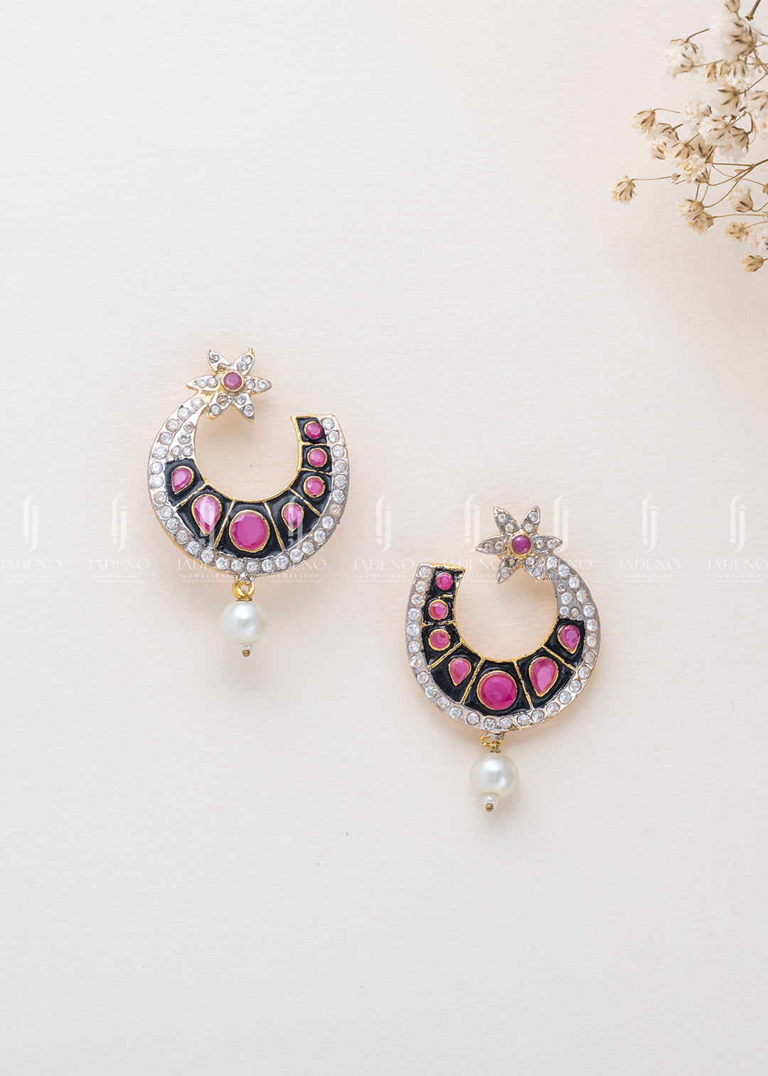Earrings in Ruby red Color by - Trendy Women Earrings WDU6435