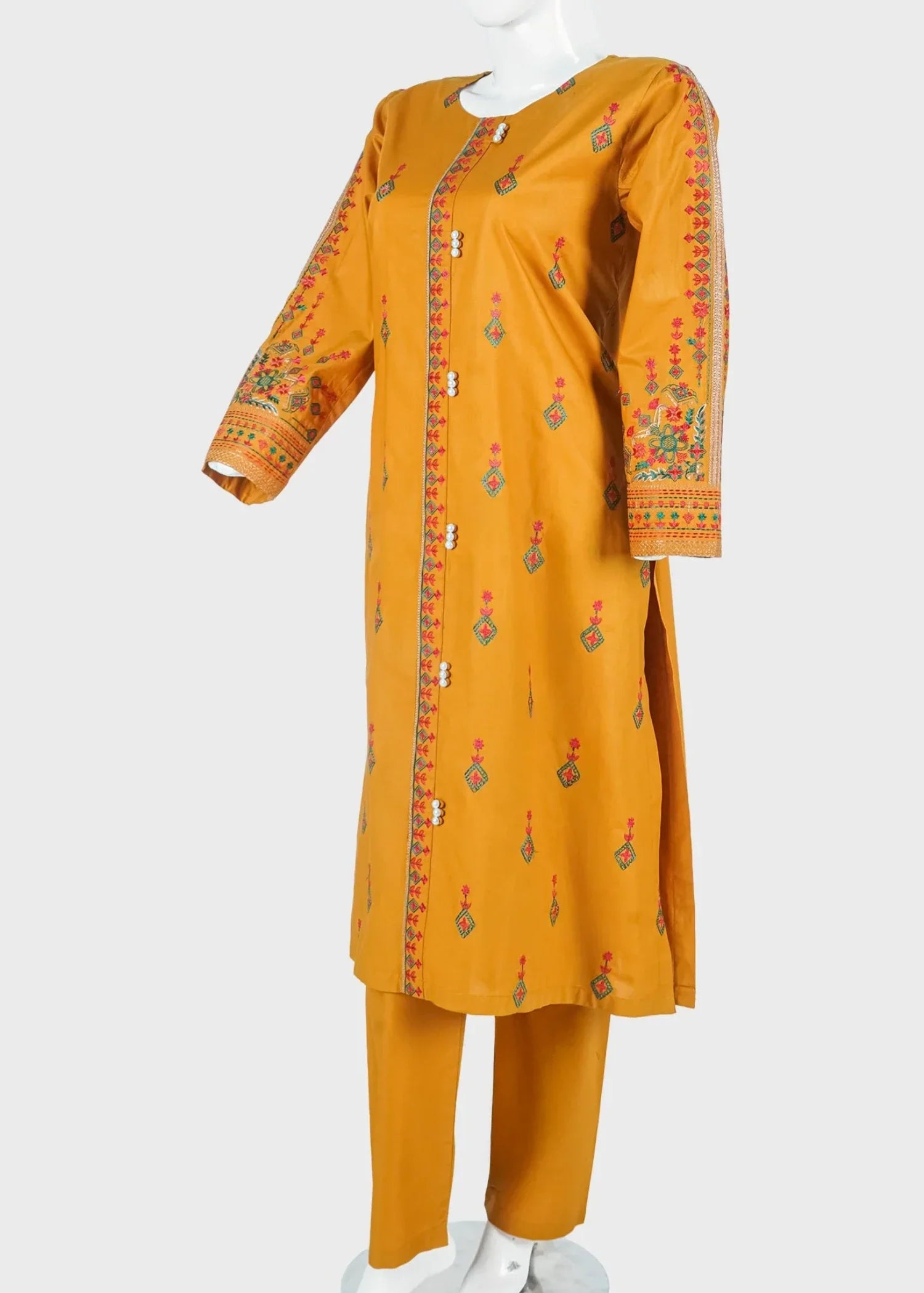 khaddar Kurta Set in Mustard