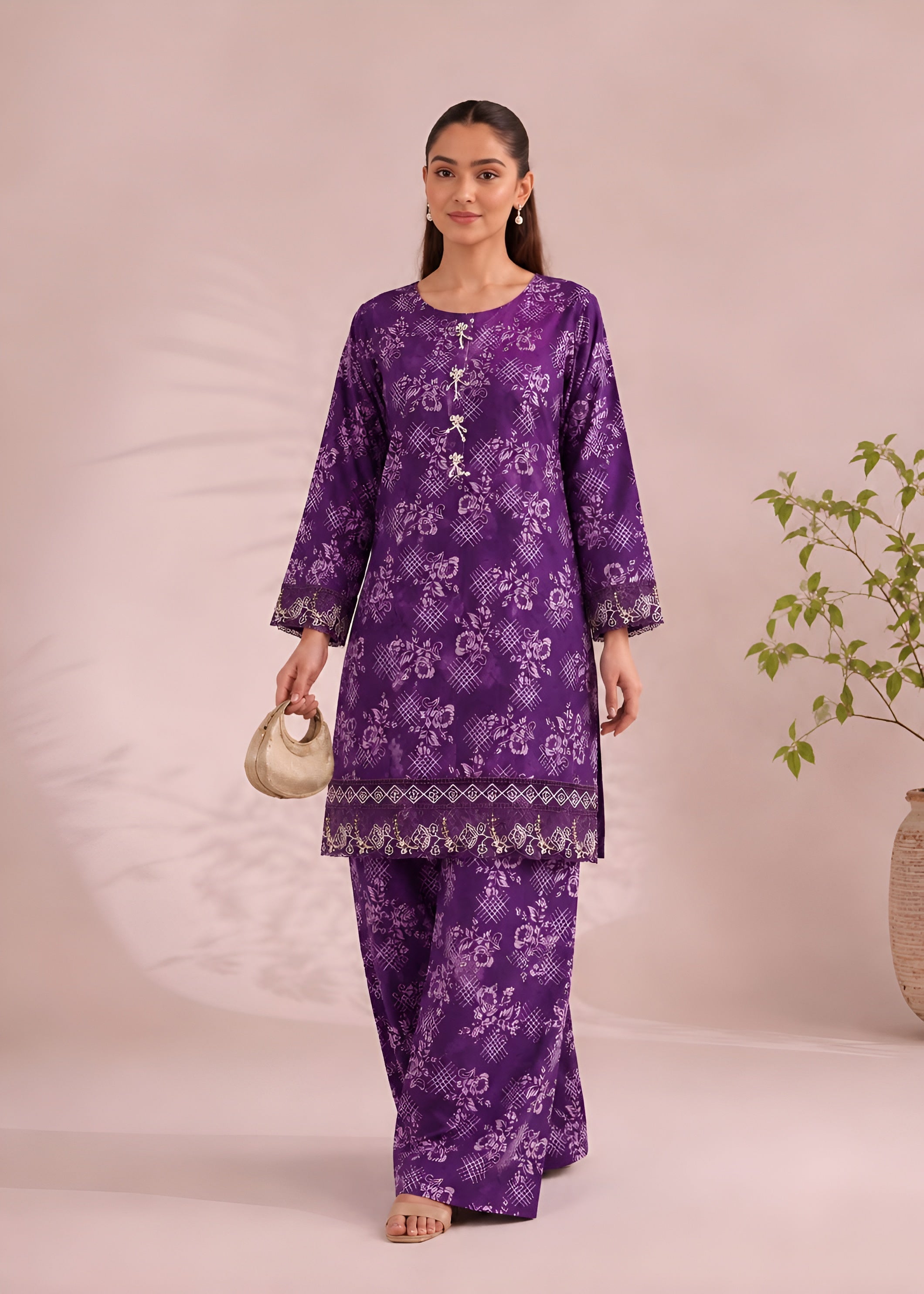linen Co Ord Sets in Purple