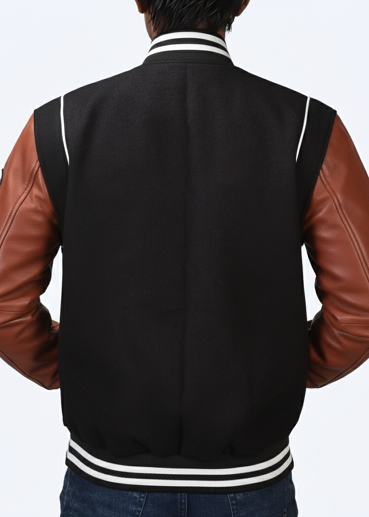 wool crepe Jacket in Black, sienna