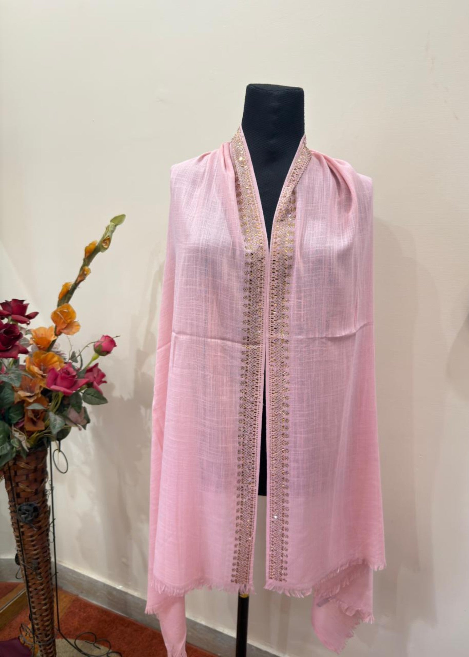 slub lawn Hijab in Cherry blossom pink