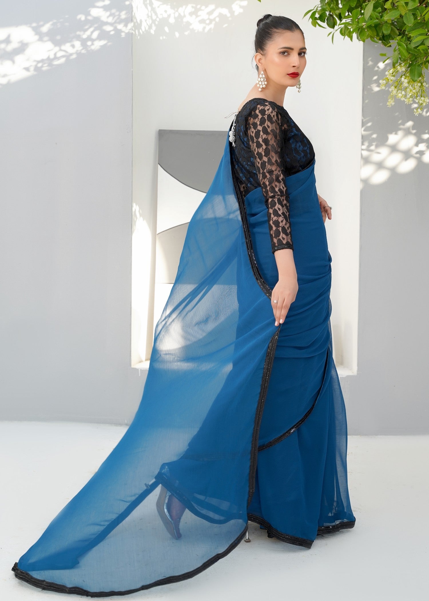 silk Saree in Teal