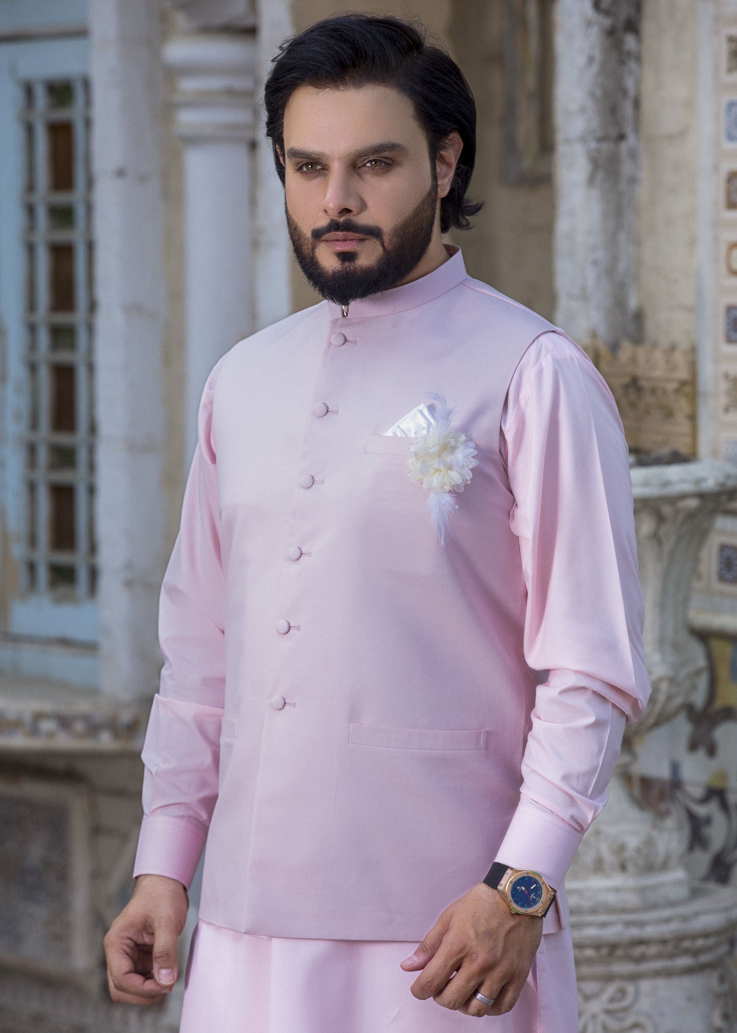 wash & wear Waistcoat in Pink by Yes the instyle